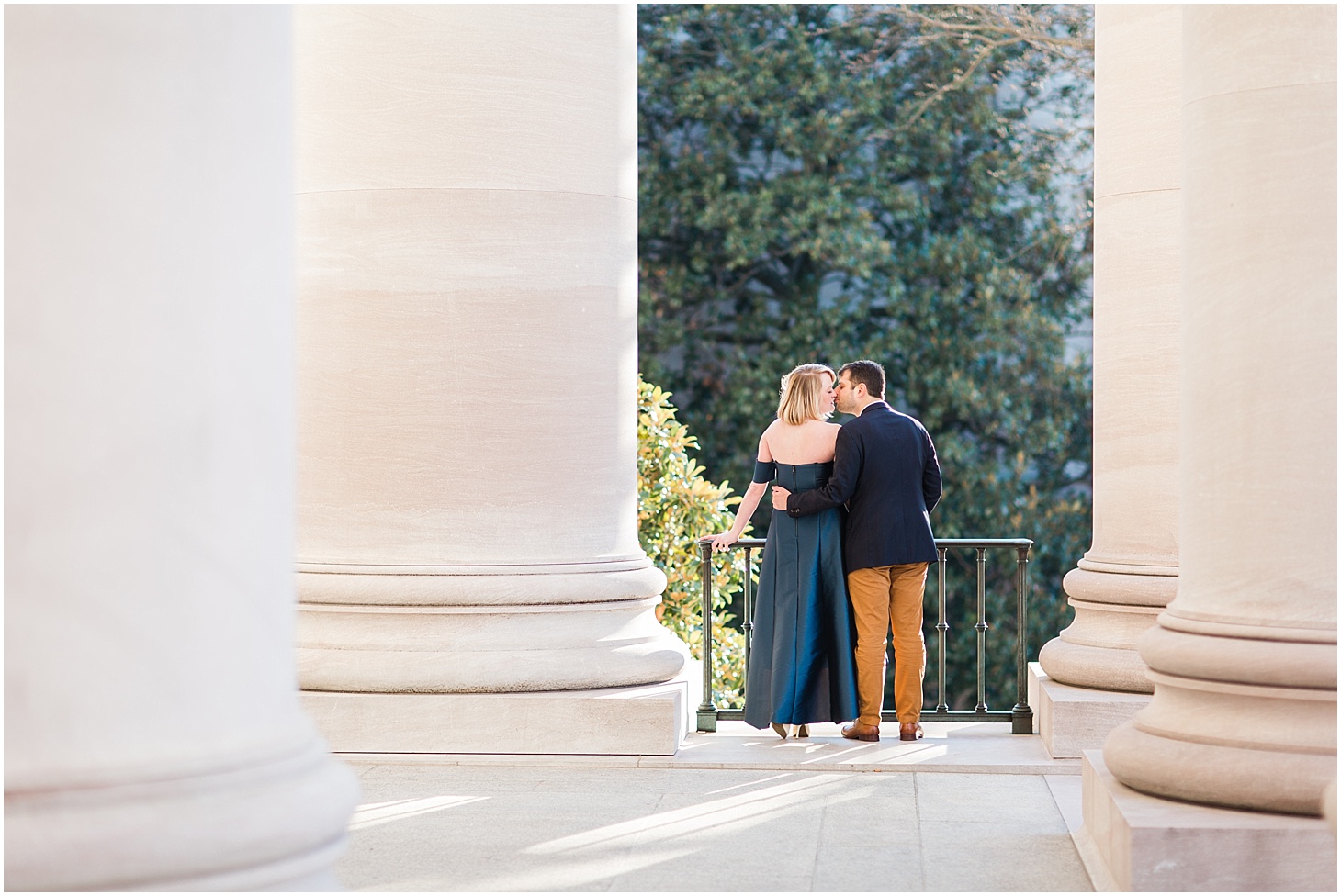 Sunrise Engagement Portraits in Washington, DC | Formal Winter Engagement Session at National Gallery of Art | Sarah Bradshaw Photography