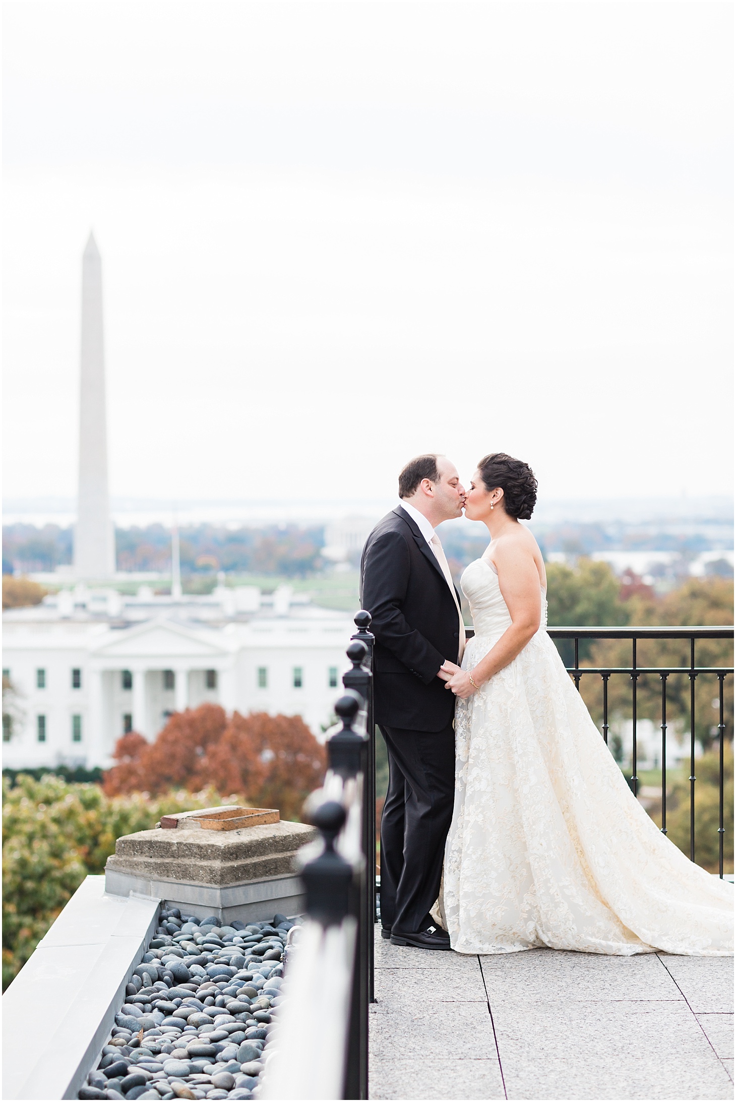 First Look on the rooftop of the Hay-Adams Hotel | Winter Brunch Wedding at Hay-Adams Hotel in DC | Sarah Bradshaw Photography