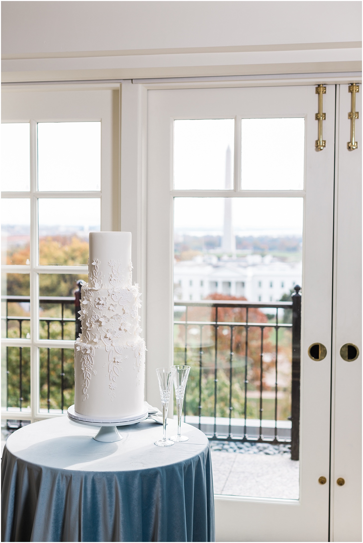 Buttercream Bakeshop Sugar-Flower Wedding Cake | Wedding Reception at the Hay-Adams Hotel | Winter Brunch Wedding at Hay-Adams Hotel in DC | Sarah Bradshaw Photography