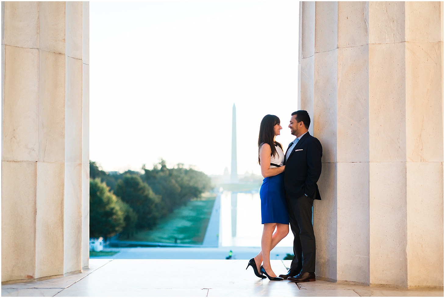 Sunrise Engagement Session at Lincoln Memorial | Colorful Fall Engagement Session in Georgetown | Sarah Bradshaw Photography