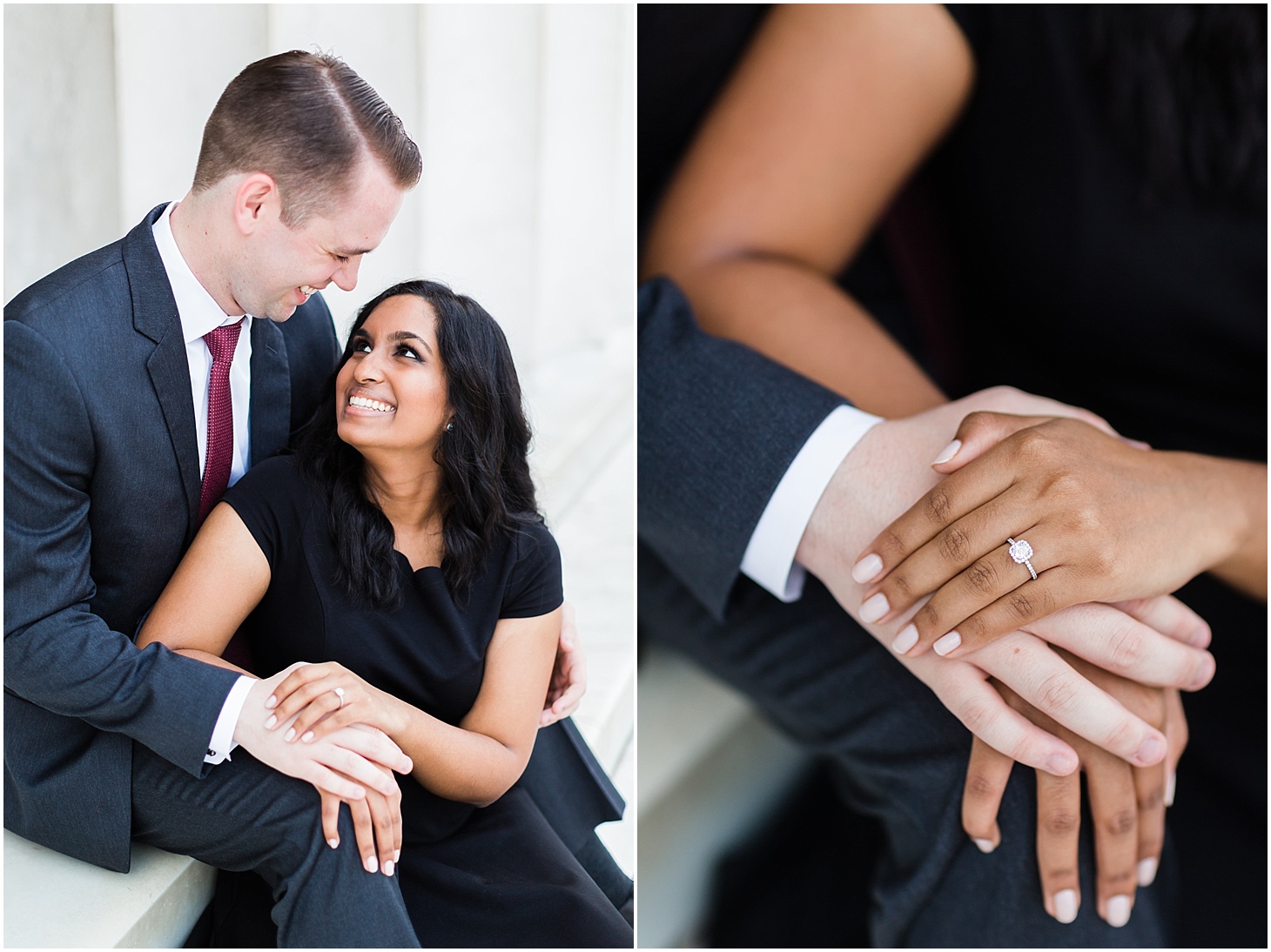 Summer Engagement Session in Washington DC | Formal Summer Engagement Session at Lincoln Memorial and Capitol Hill | Sarah Bradshaw Photography