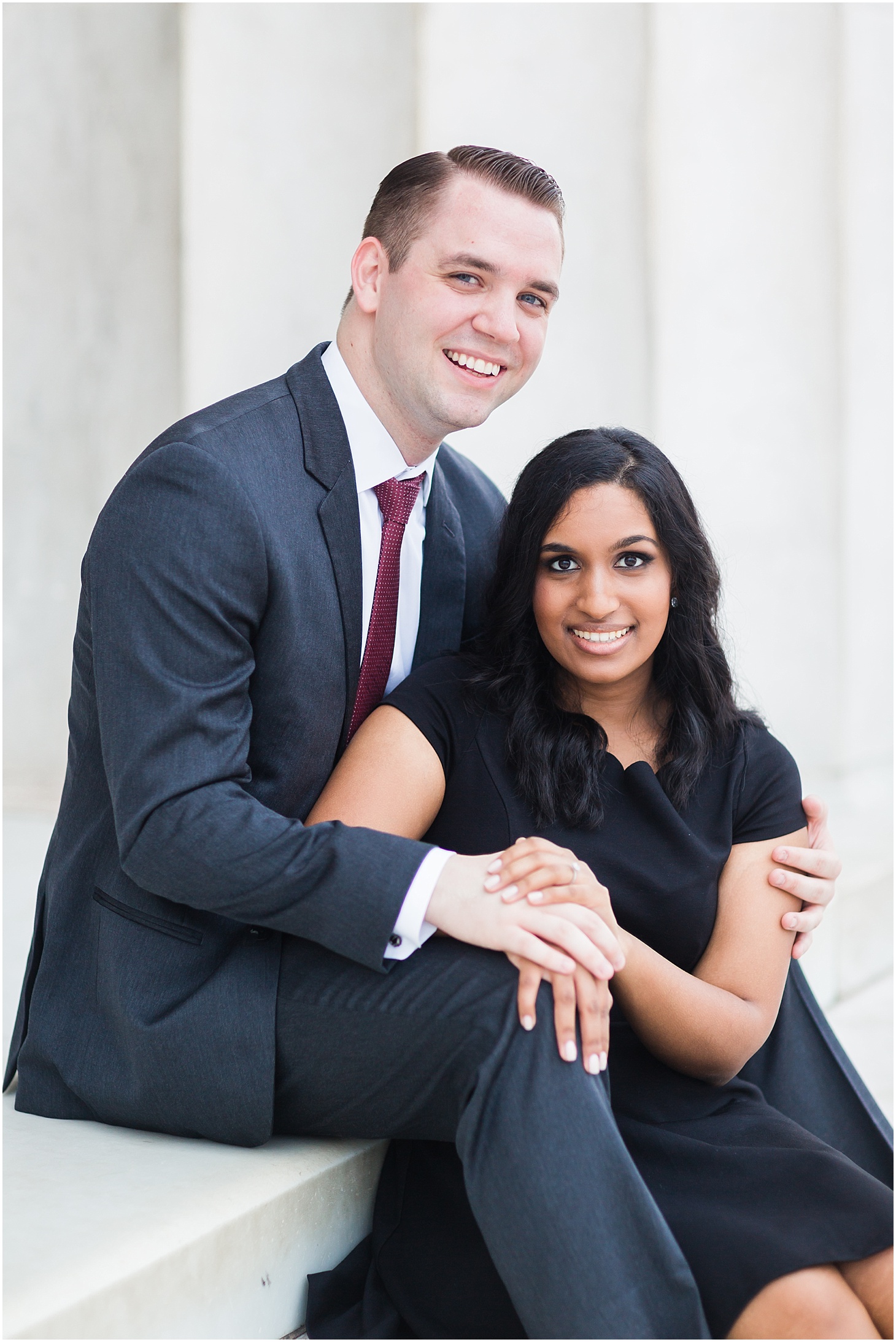 Summer Engagement Session in Washington DC | Formal Summer Engagement Session at Lincoln Memorial and Capitol Hill | Sarah Bradshaw Photography