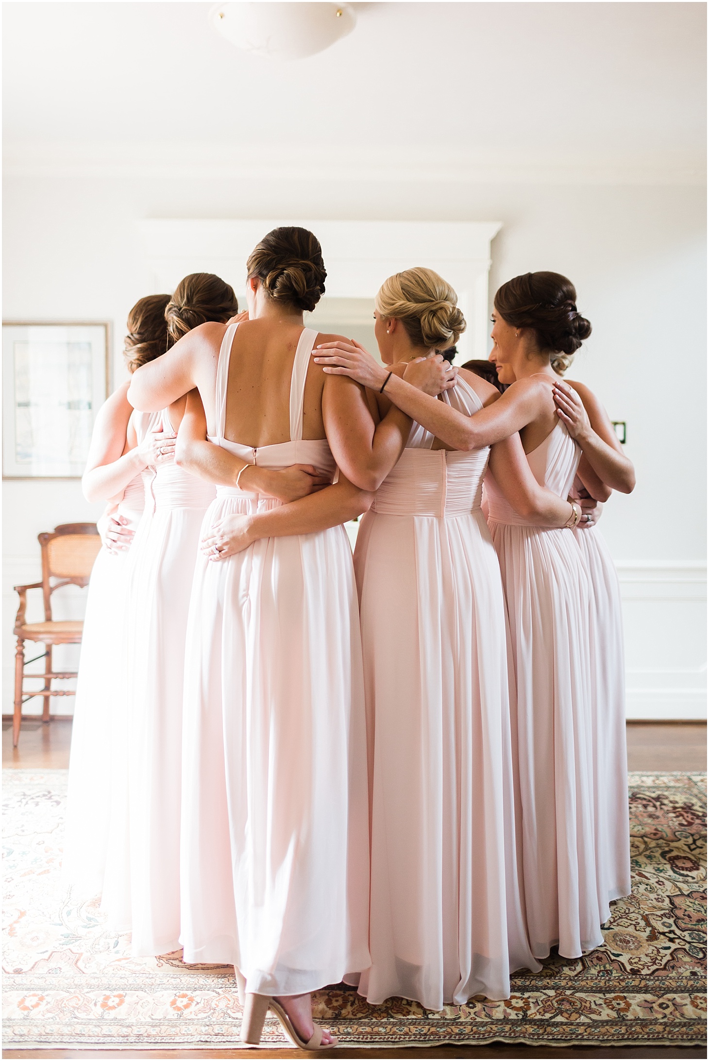 Bridesmaids in Bill Levkoff Dresses | Summer Rooftop Wedding at The Capitol View at 400 | Sarah Bradshaw Photography | Washington DC Wedding Photographer