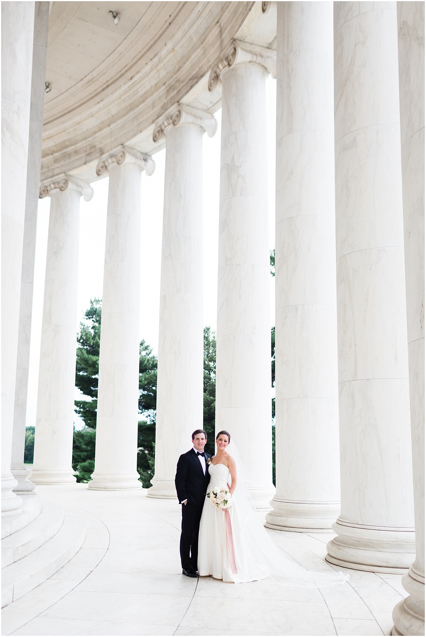 Wedding Portraits at the Jefferson Memorial | Summer Rooftop Wedding at The Capitol View at 400 | Sarah Bradshaw Photography | Washington DC Wedding Photographer
