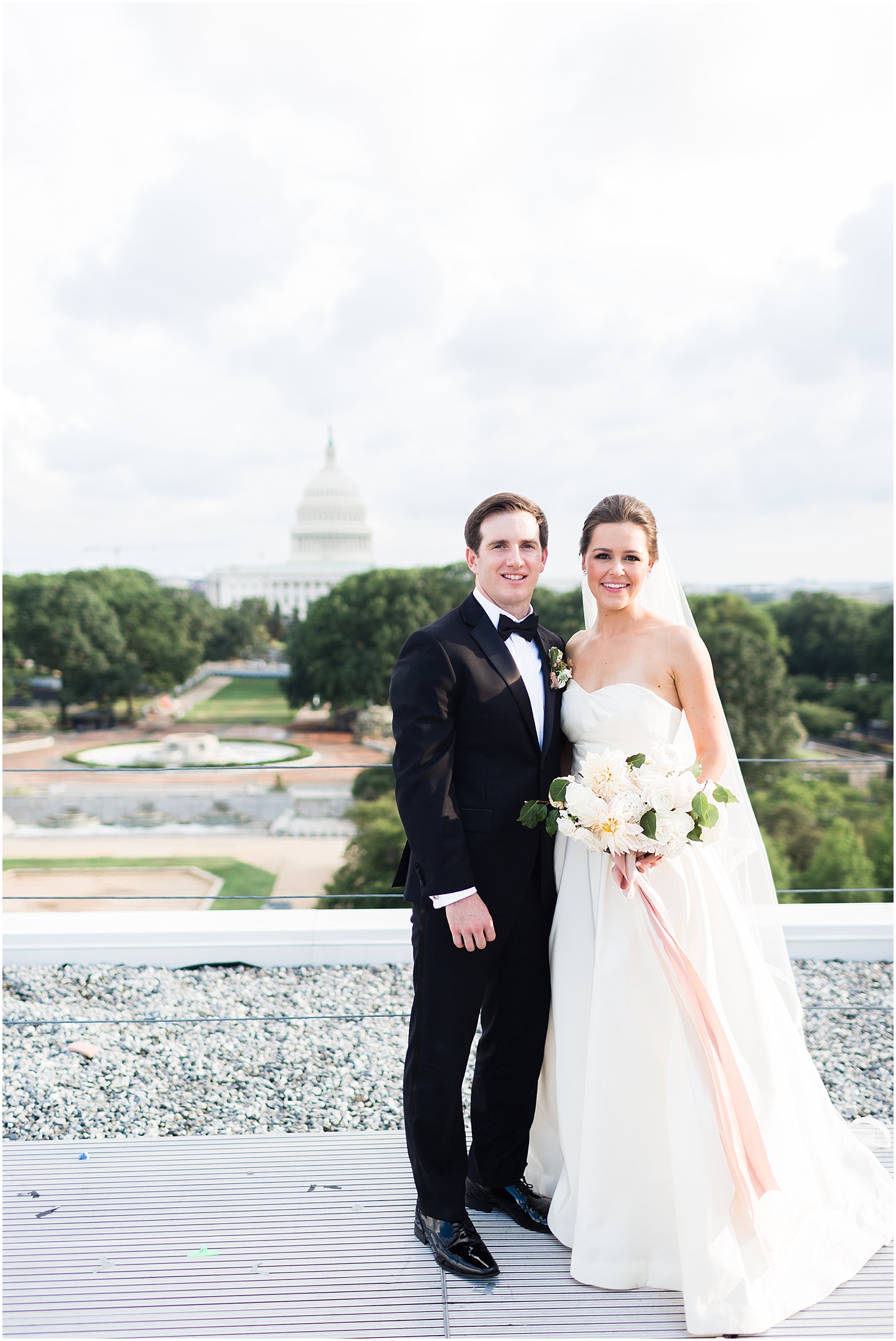 Wedding Portraits Overlooking The Capitol | Summer Rooftop Wedding at The Capitol View at 400 | Sarah Bradshaw Photography | Washington DC Wedding Photographer