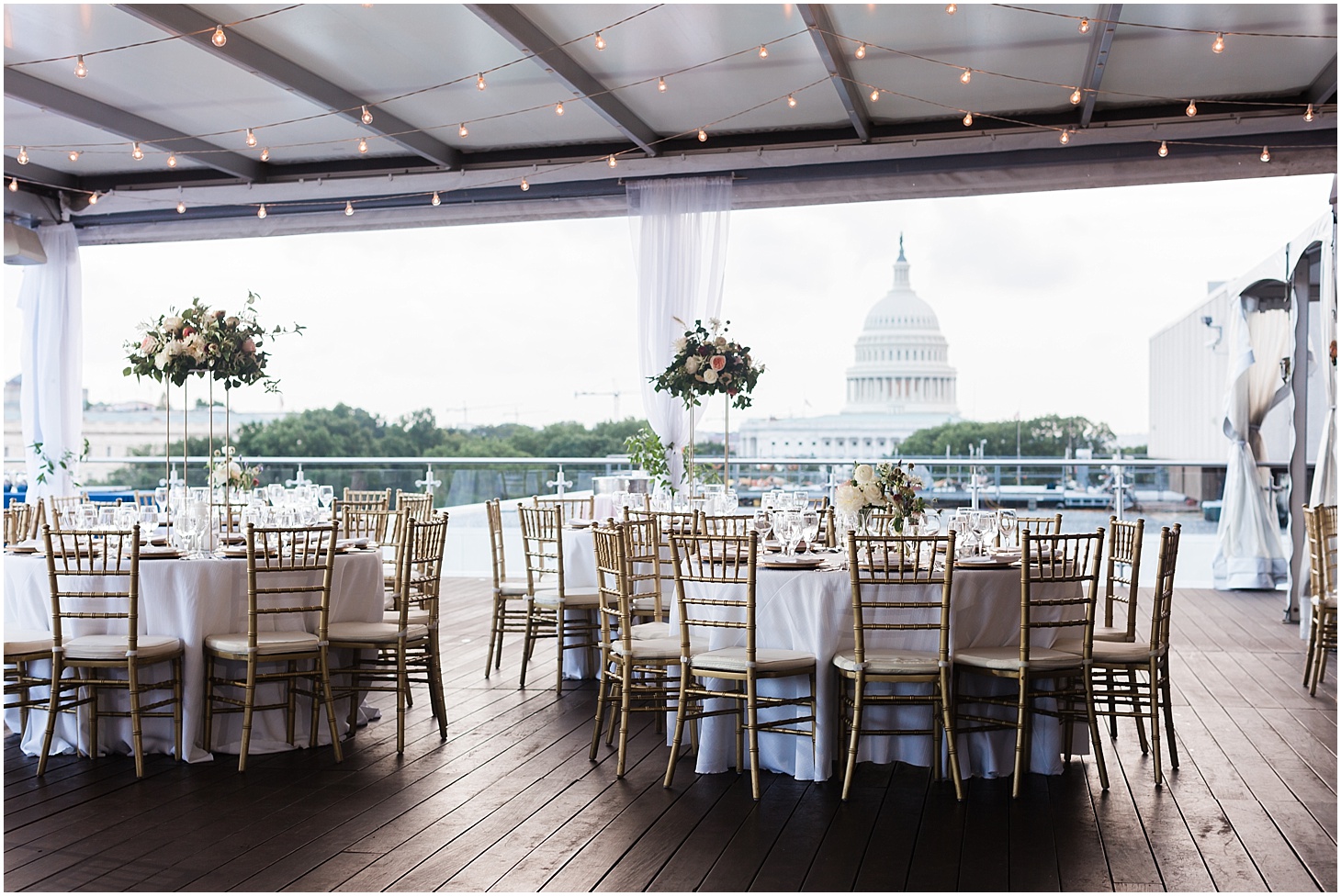 Washington DC Rooftop Wedding Reception | Summer Rooftop Wedding at The Capitol View at 400 | Sarah Bradshaw Photography | Washington DC Wedding Photographer