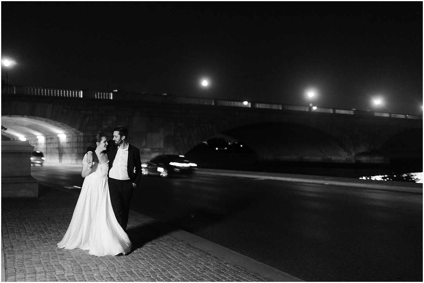 Formal Engagement Portraits at Memorial Bridge in DC, Black Tie Evening Engagement Session at Kennedy Center and Memorial Bridge, Sarah Bradshaw Photography