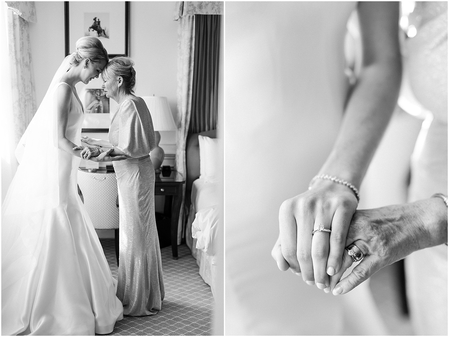 Bride Getting Ready in Bridal Suite at Hay-Adams Hotel, Champagne-toned Multicultural Wedding in Washington DC, Ceremony at National City Christian Church, Sarah Bradshaw Photography