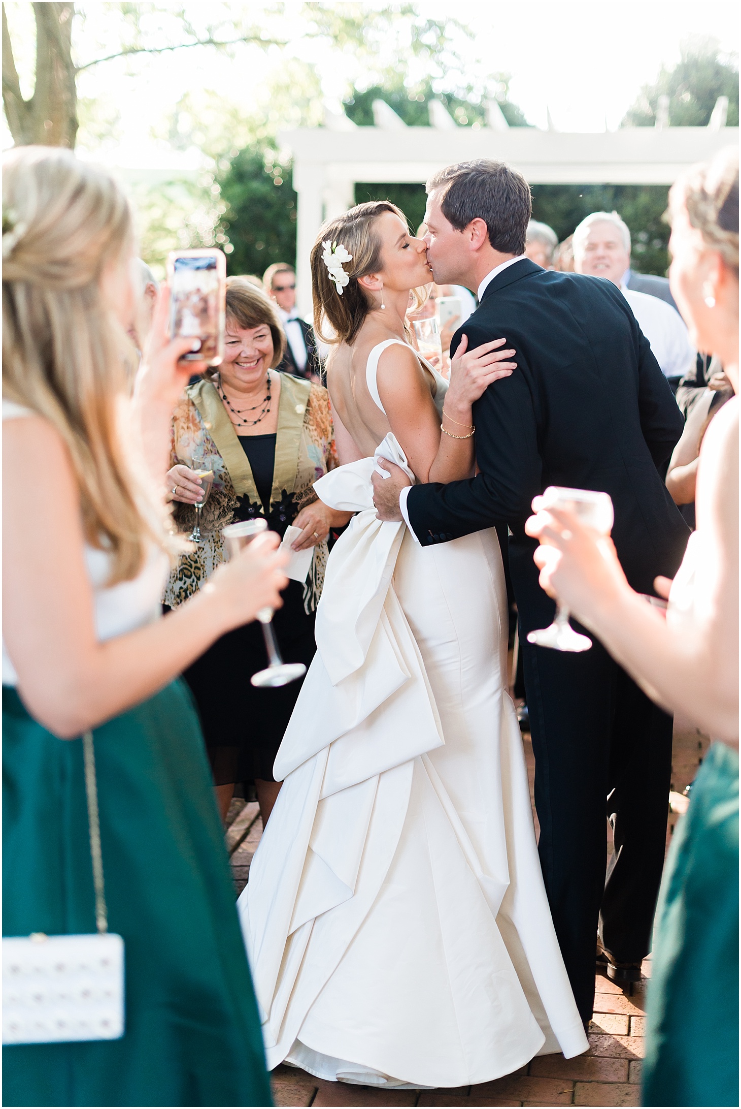 Summer Wedding Reception in Orange VA, Green and White Summer Wedding at The Inn at Willow Grove, Ceremony at St. Isidore the Farmer Catholic Church, Sarah Bradshaw Photography, DC Wedding Photographer