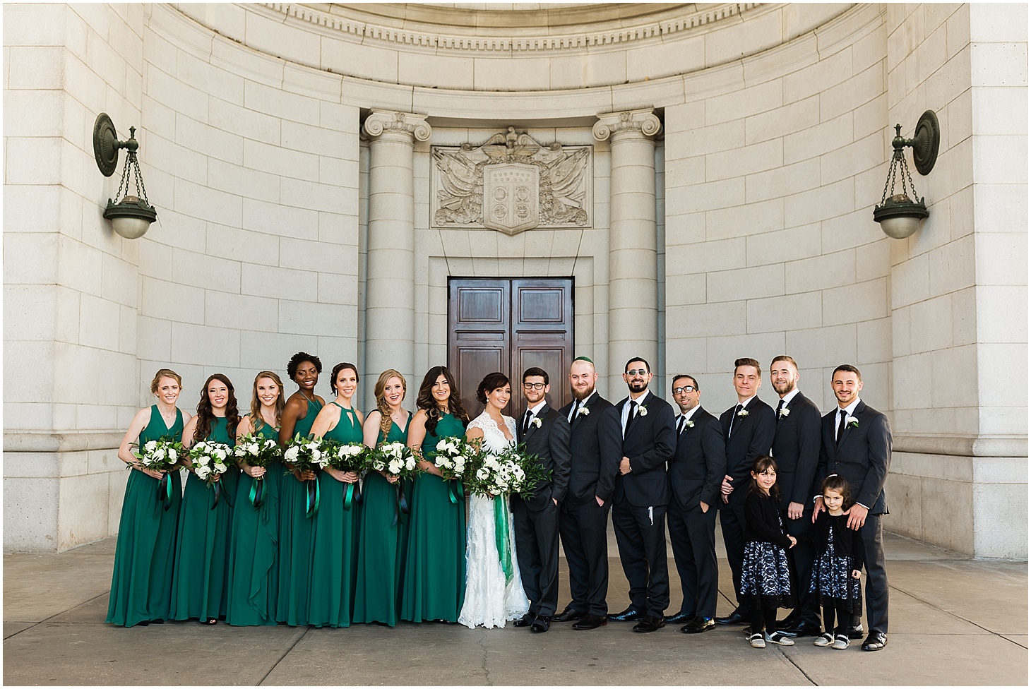 Wedding Party at Union Station, Hexagon-Inspired Emerald Wedding at Union Station in Washington DC, Sarah Bradshaw Photography