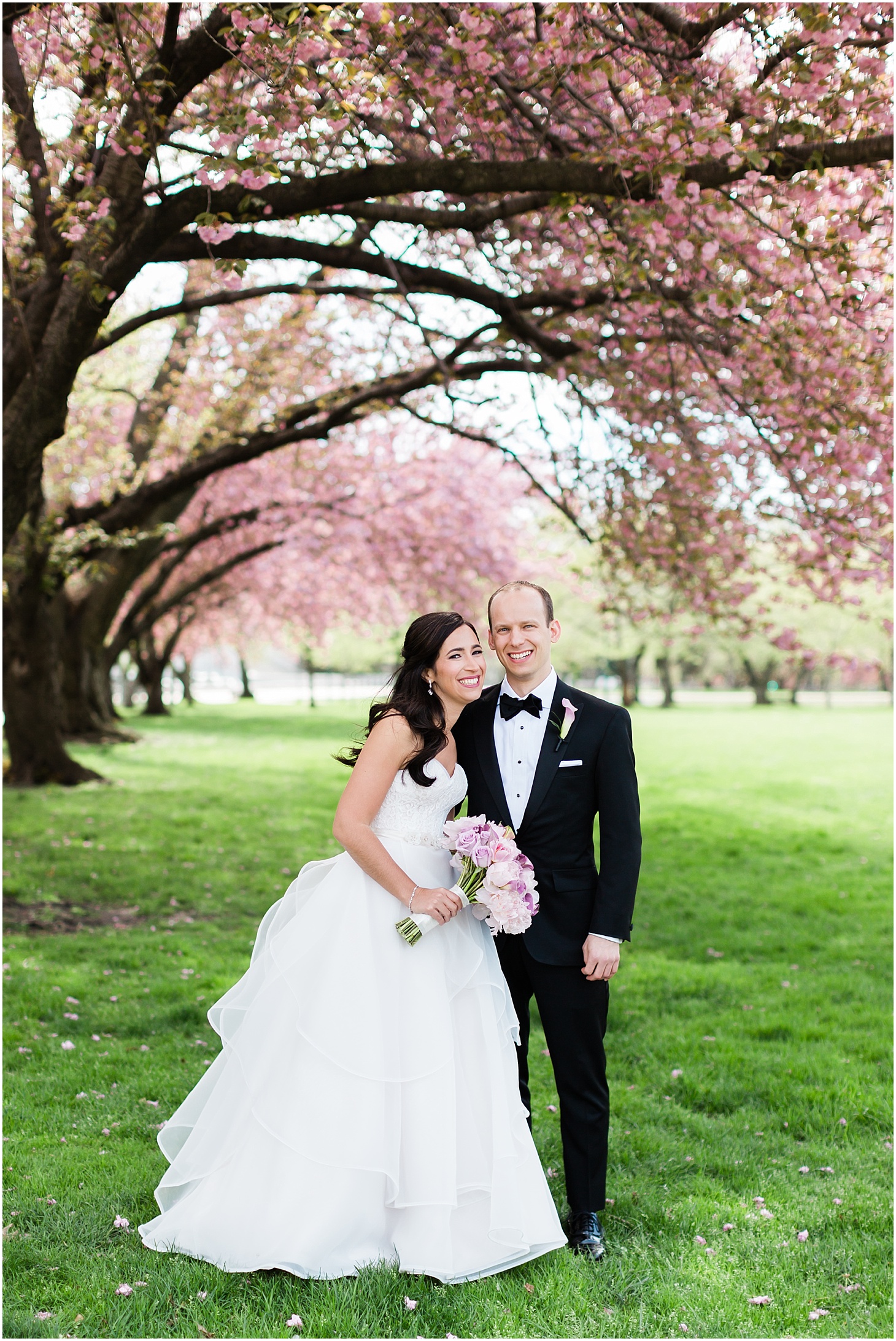 Cherry Blossom Wedding Portrait, Museum-Inspired Spring Wedding at National Museum of Women in the Arts, Sarah Bradshaw Photography, DC Wedding Photographer