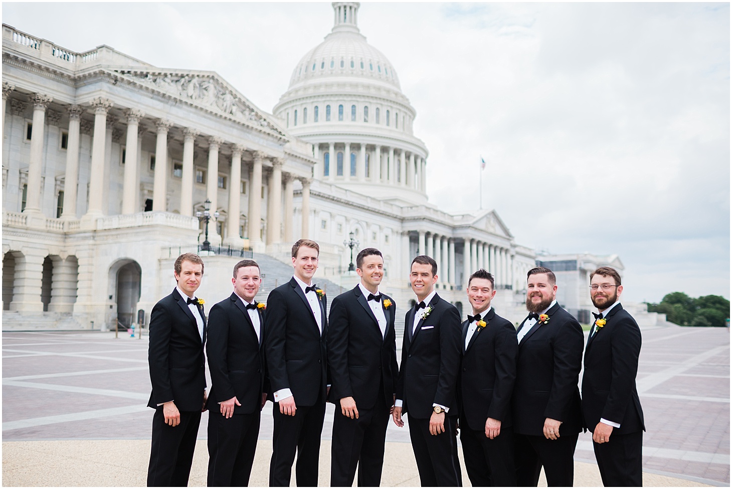 Wedding Party Portraits at Capitol, Black Tie Hay-Adams Wedding with Summer Florals, Ceremony at Capitol Hill Baptist Church, Sarah Bradshaw Photography, DC Wedding Photographer