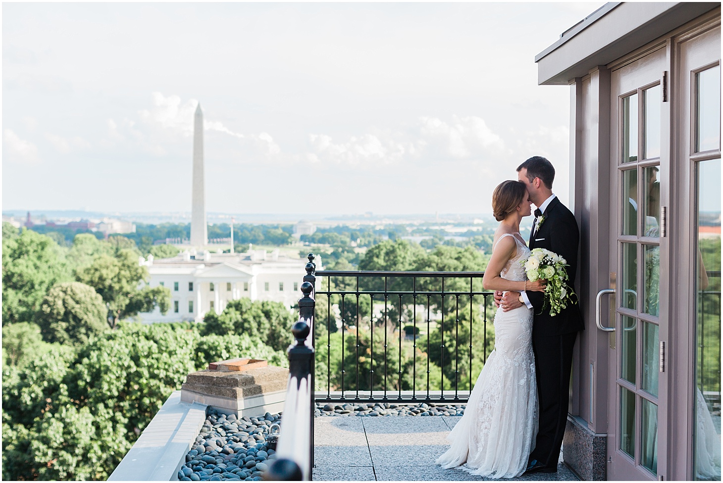 Wedding Portraits Overlooking White House at Hay-Adams Hotel, Black Tie Hay-Adams Wedding with Summer Florals, Ceremony at Capitol Hill Baptist Church, Sarah Bradshaw Photography, DC Wedding Photographer