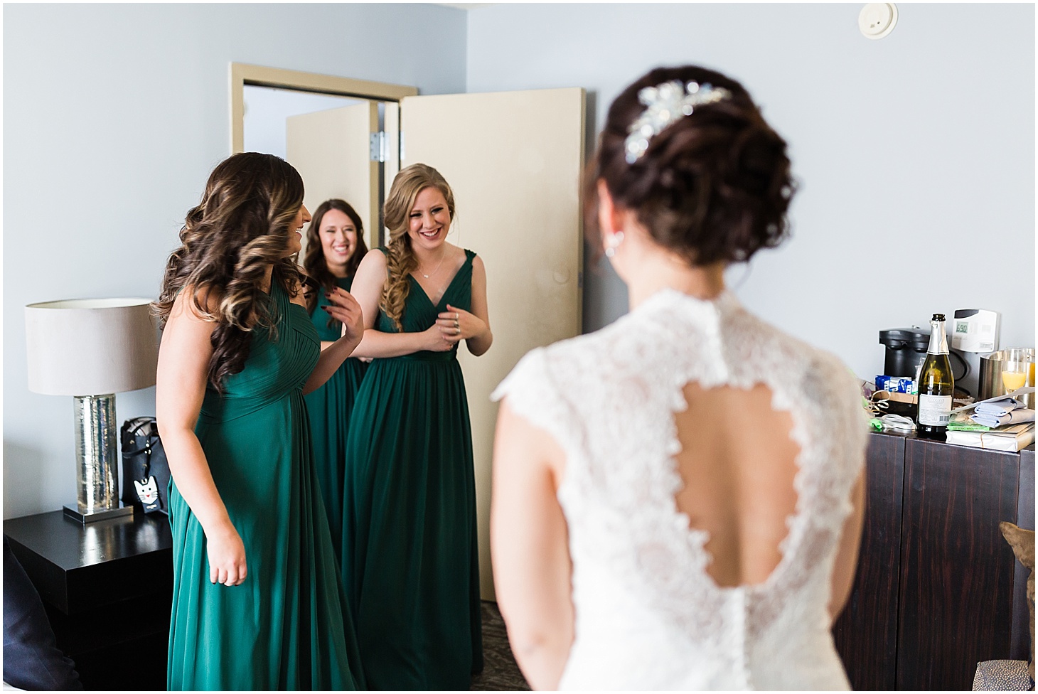 Bridal Party at Liaison Hotel, Hexagon-Inspired Emerald Wedding at Union Station in Washington DC, Sarah Bradshaw Photography