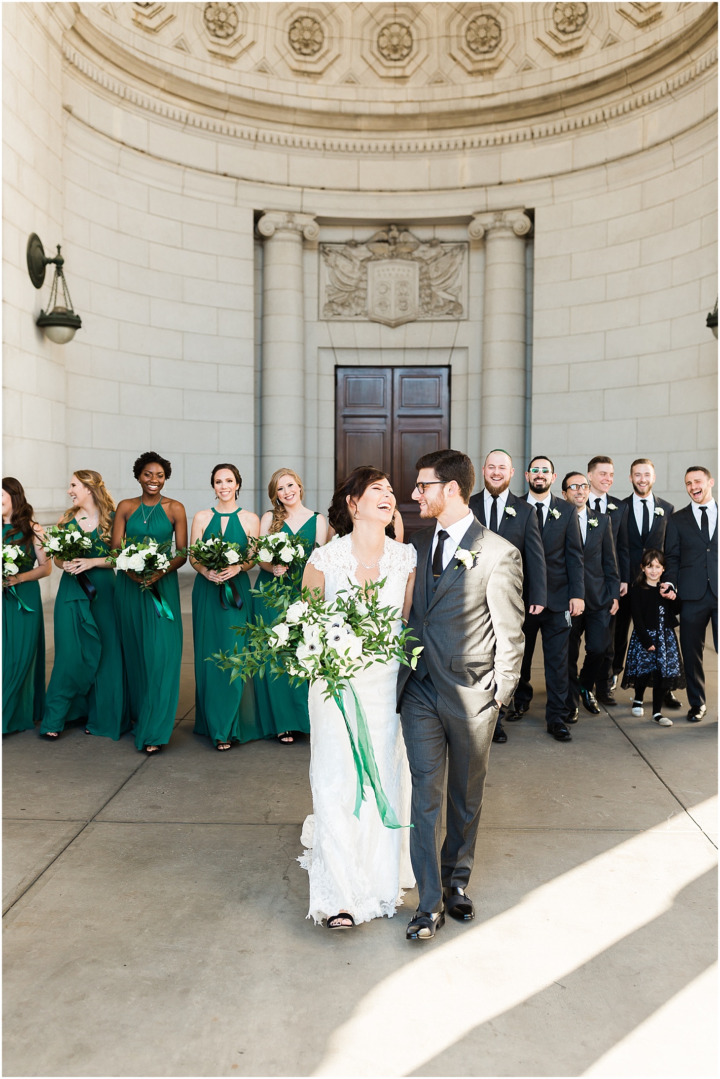 Wedding Party at Union Station, Hexagon-Inspired Emerald Wedding at Union Station in Washington DC, Sarah Bradshaw Photography