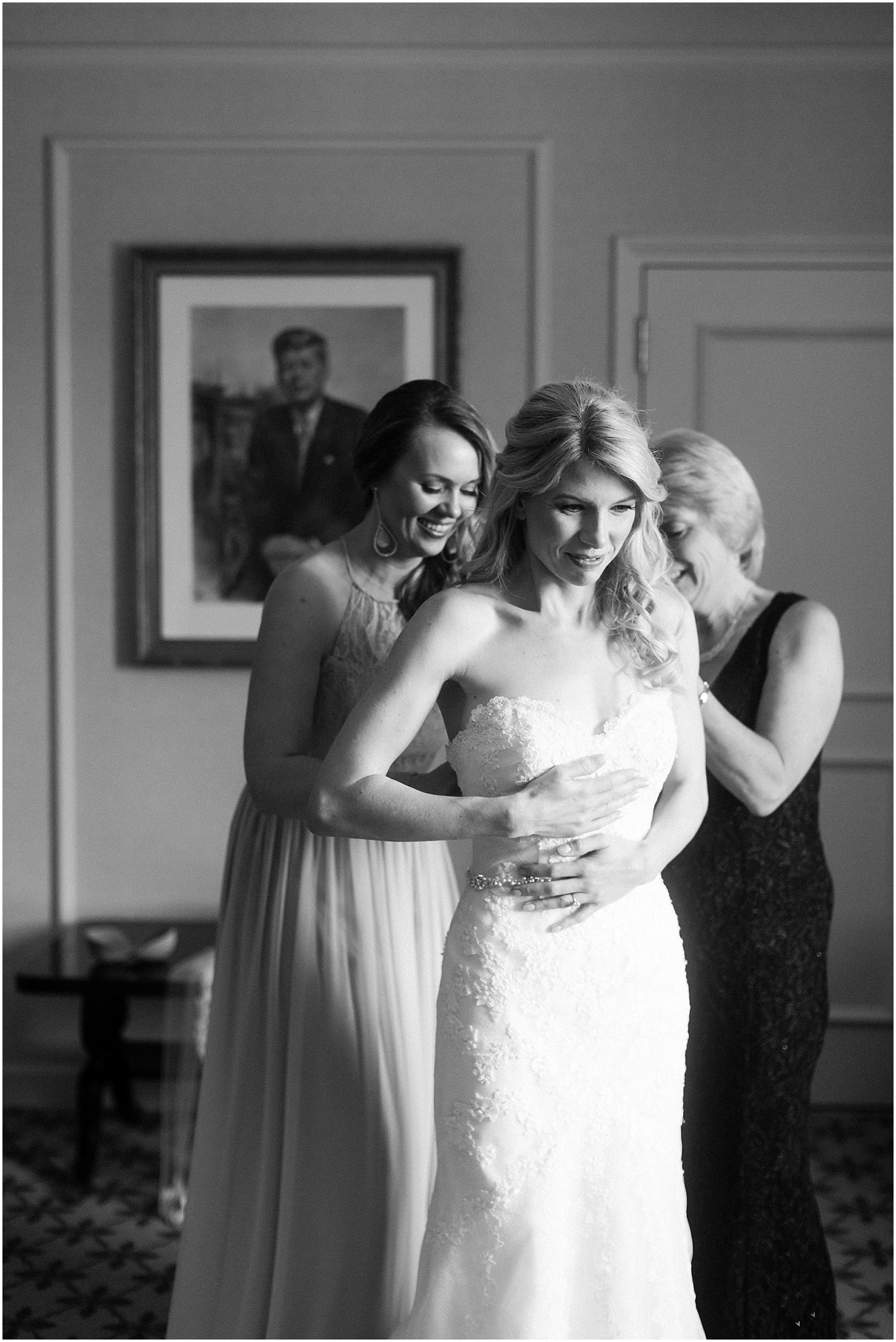 Bride Getting Ready at Willard Intercontinental Hotel in DC, Navy and Blush Summer Wedding at the Army and Navy Club, Ceremony at Capitol Hill Baptist Church, Sarah Bradshaw Photography, DC Wedding Photographer