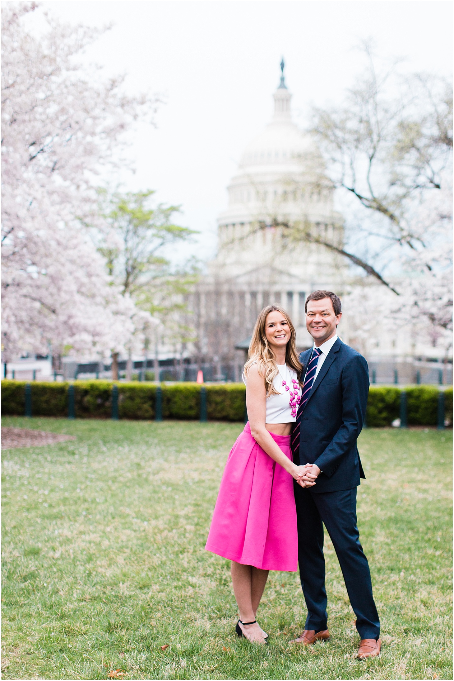 Engagement Portraits with Cherry Blossoms at Capitol, Spring Sunrise Engagement at US Capitol and Yards Park, Sarah Bradshaw Photography, DC Wedding Photographer
