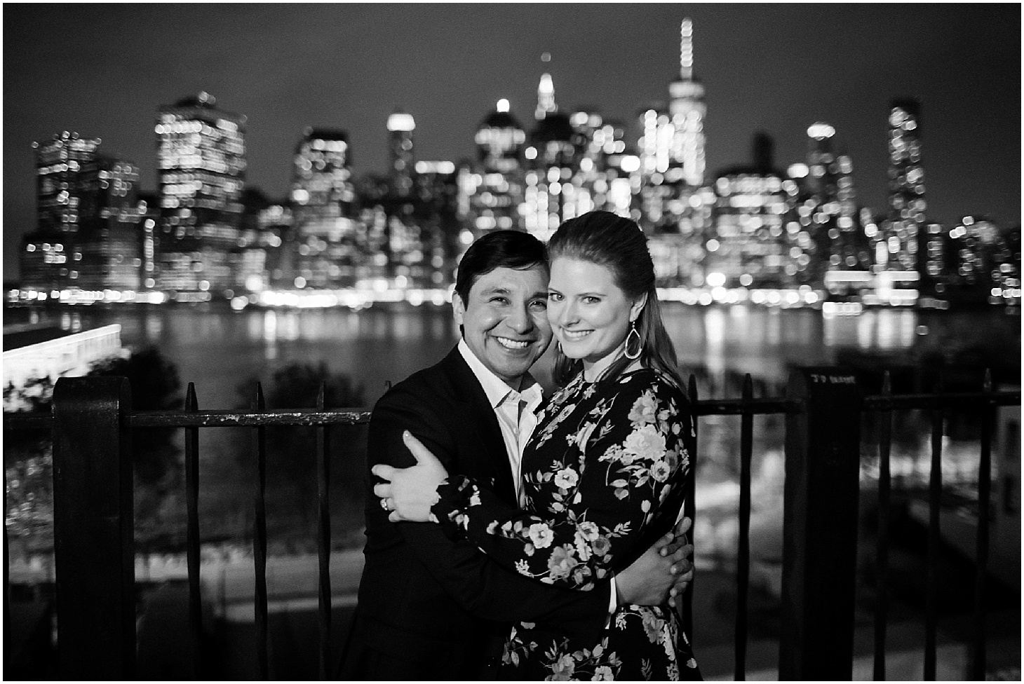 Evening Engagement Portraits Overlooking NYC skyline, Springtime Engagement in Queens NYC, Sarah Bradshaw Photography