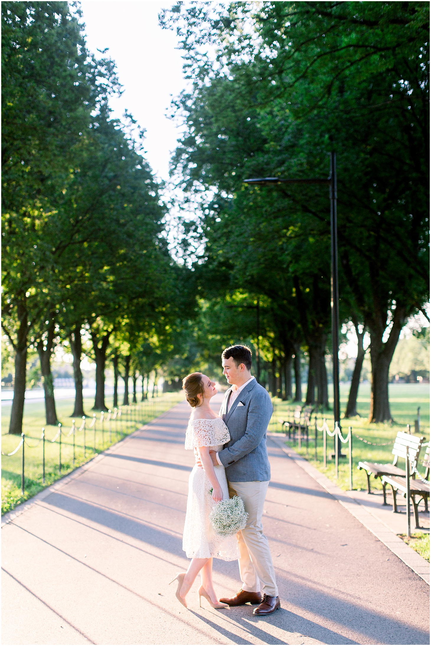 Portraits on the National Mall, Intimate Sunrise Wedding Portraits at the Lincoln Memorial, Sarah Bradshaw Photography, DC Wedding Photographer