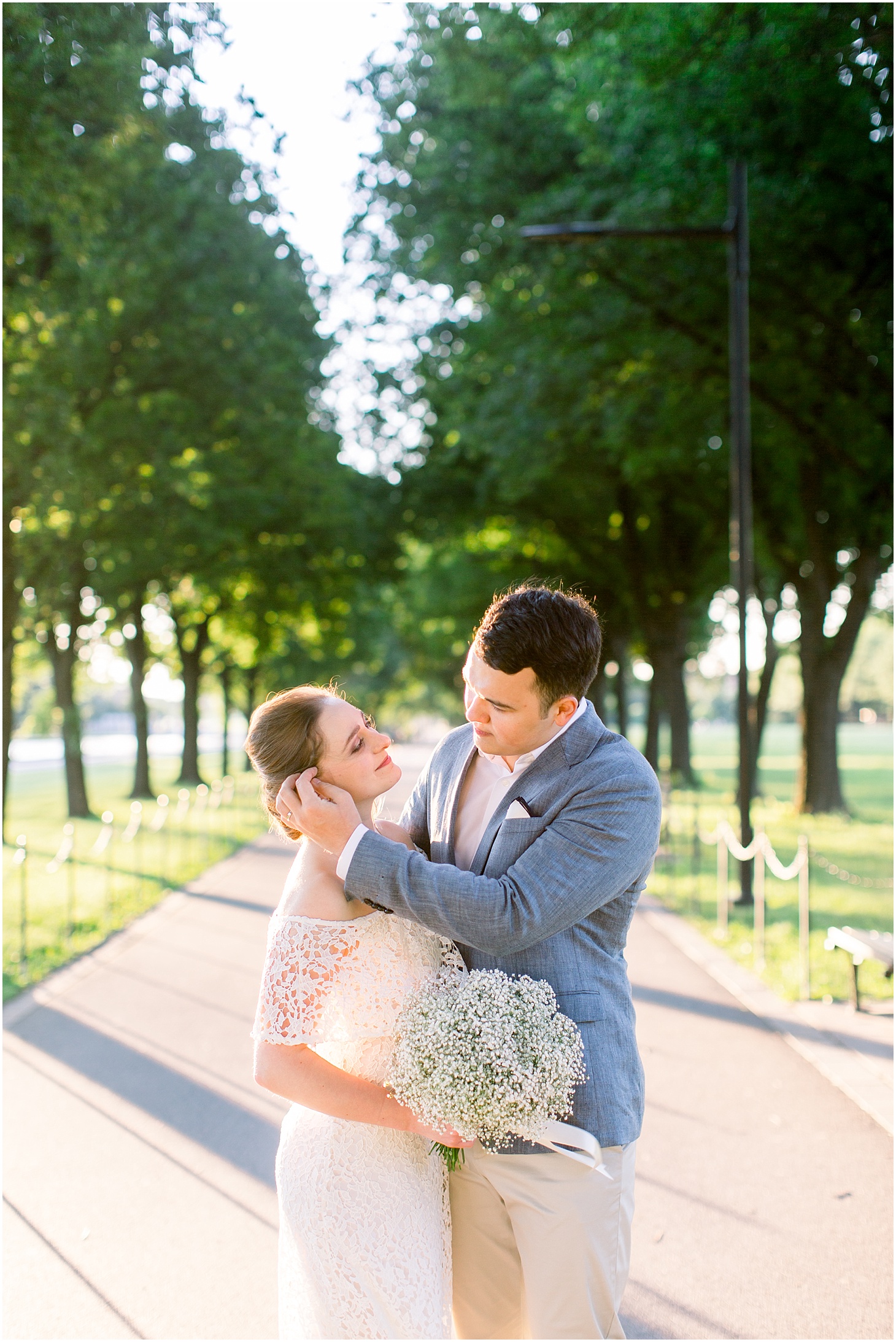 Portraits on the National Mall, Intimate Sunrise Wedding Portraits at the Lincoln Memorial, Sarah Bradshaw Photography, DC Wedding Photographer