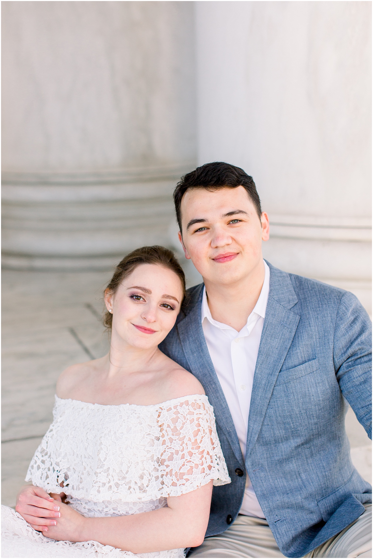 Portraits at the Jefferson Memorial, Intimate Sunrise Wedding Portraits at the Lincoln Memorial, Sarah Bradshaw Photography, DC Wedding Photographer