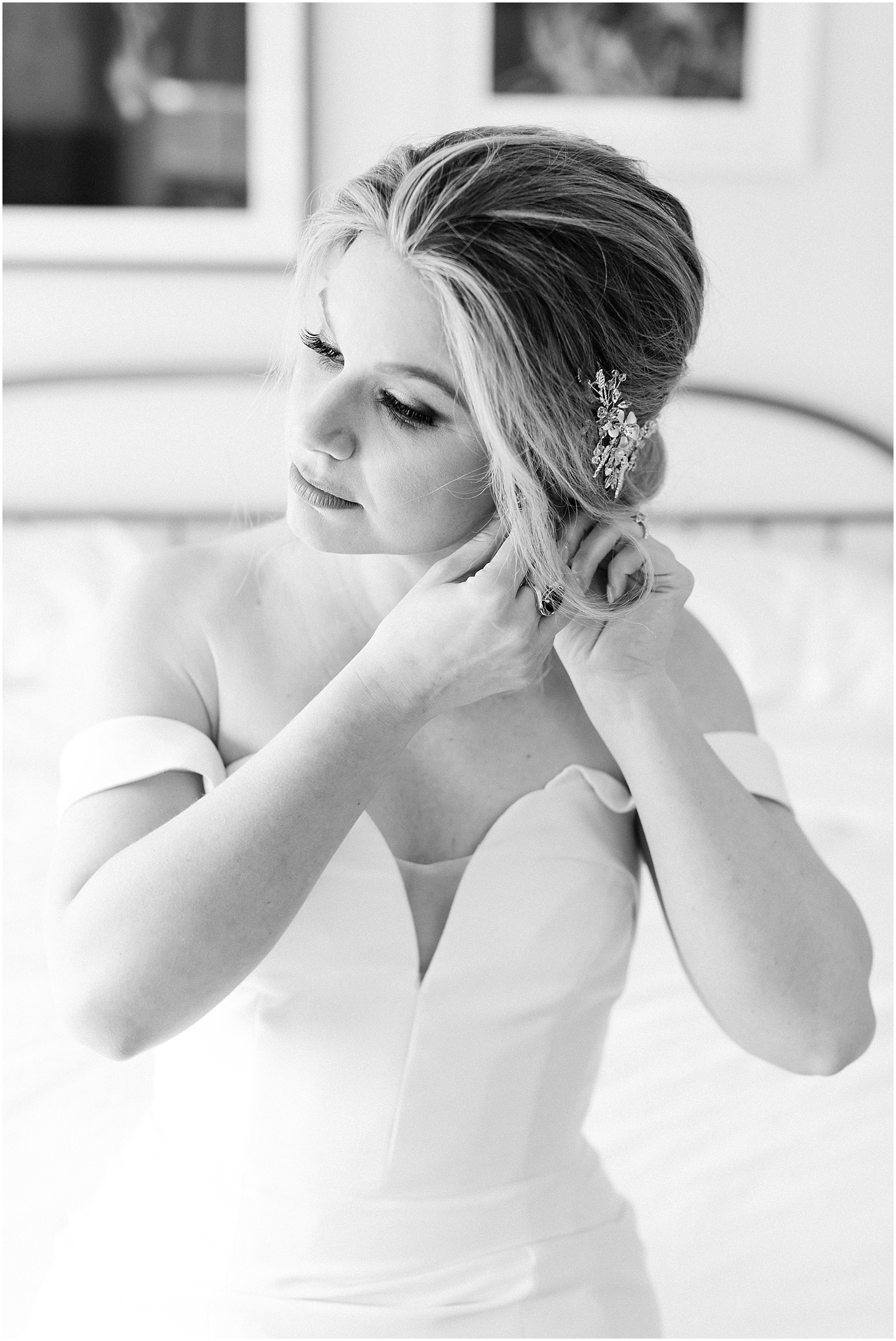 Bride Getting Ready at The LINE Hotel DC, Anne Barge Wedding Gown, Modern Spring Wedding at The LINE Hotel DC, Wedding Ceremony at National United Methodist Church, Sarah Bradshaw Photography, DC Wedding Photographer