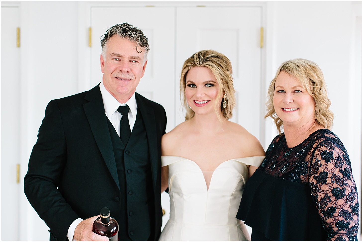 Bride and Parents at The LINE Hotel DC, Anne Barge Wedding Gown, Modern Spring Wedding at The LINE Hotel DC, Wedding Ceremony at National United Methodist Church, Sarah Bradshaw Photography, DC Wedding Photographer