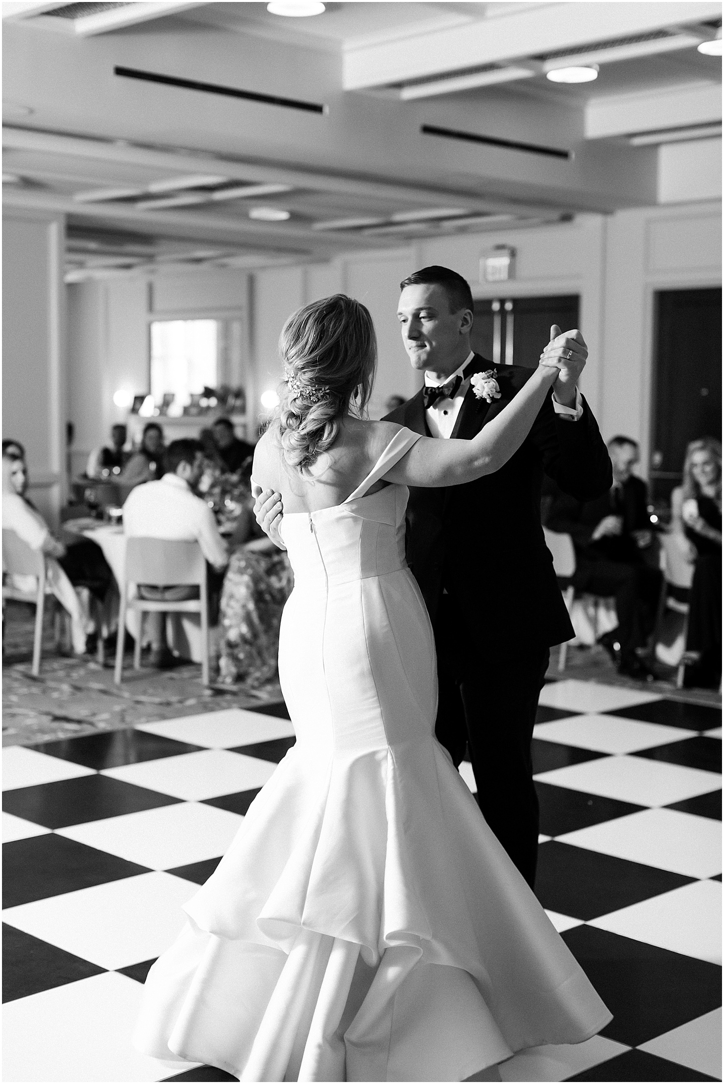 First Dance During Wedding Reception at The LINE Hotel DC, Modern Spring Wedding at The LINE Hotel DC, Wedding Ceremony at National United Methodist Church, Sarah Bradshaw Photography, DC Wedding Photographer