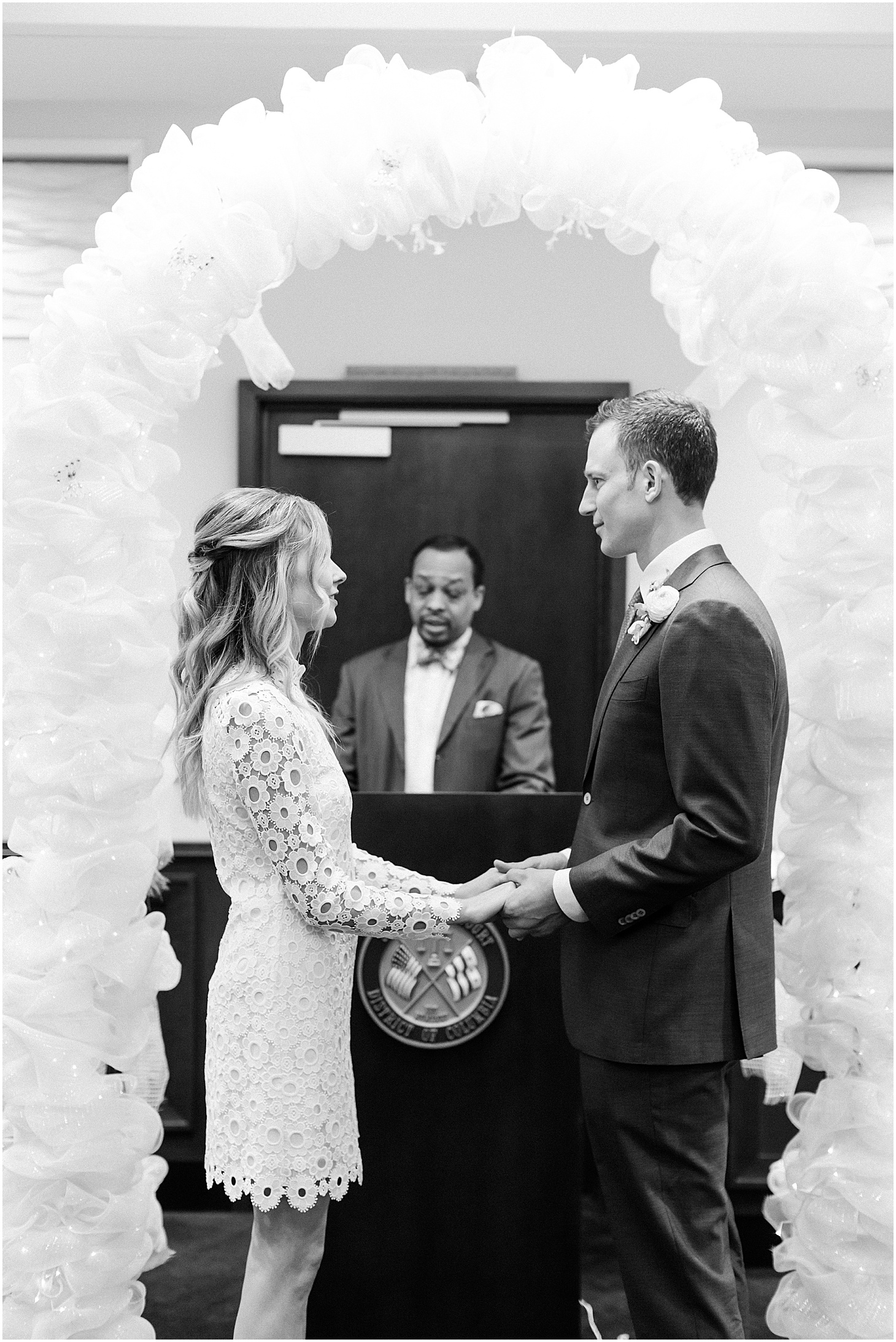 Wedding Ceremony at Moultrie Courthouse, Cherry Blossom Elopement in Washington DC, Sarah Bradshaw Photography