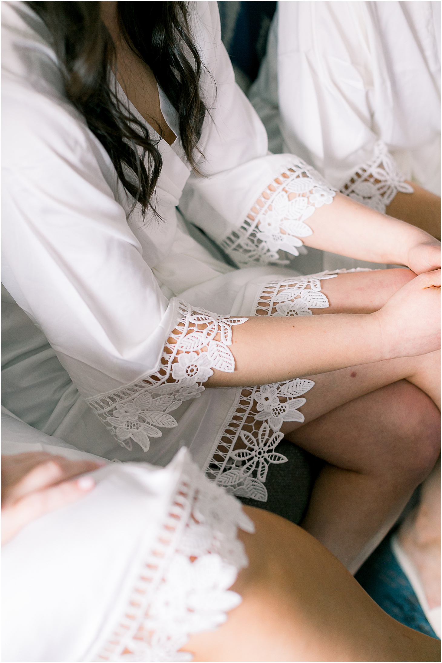 Lace Robe Detail, Bridal Party Getting Ready at Inter-Continental Hotel at Navy Yards in DC, Modern Textural Spring Wedding at District Winery, Sarah Bradshaw Photography, DC Wedding Photographer