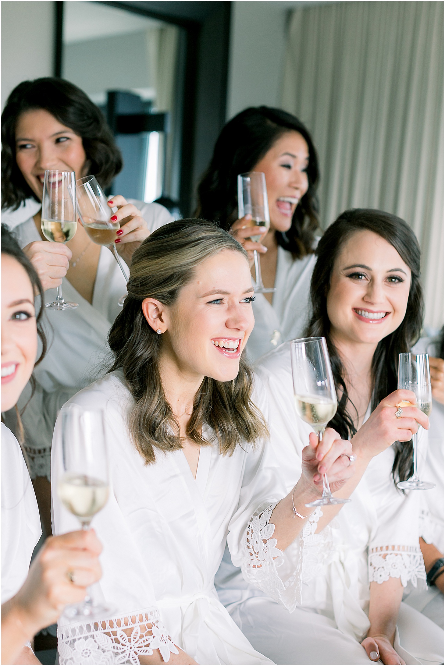 Bridal Party Getting Ready at Inter-Continental Hotel at Navy Yards in DC, Modern Textural Spring Wedding at District Winery, Sarah Bradshaw Photography, DC Wedding Photographer