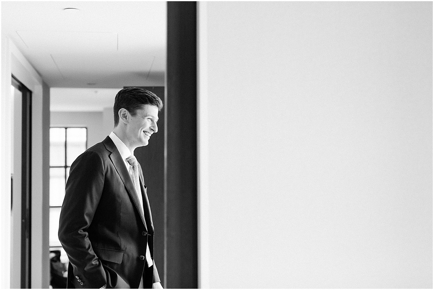 Groom Getting Ready at Inter-Continental Hotel at Navy Yards in DC, Modern Textural Spring Wedding at District Winery, Sarah Bradshaw Photography, DC Wedding Photographer