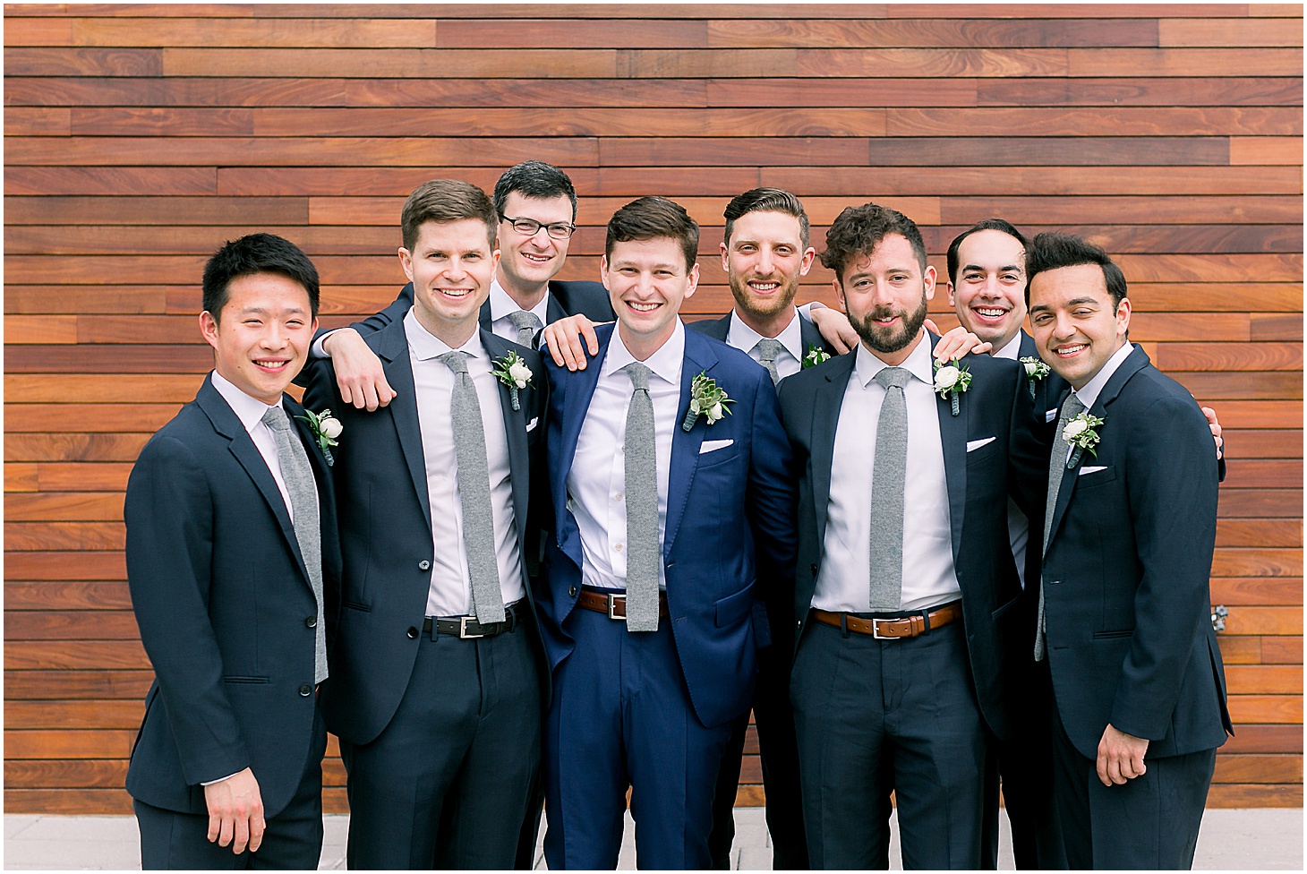 Groom and Groomsmen at District Winery in DC,Modern Textural Spring Wedding at District Winery, Sarah Bradshaw Photography, DC Wedding Photographer