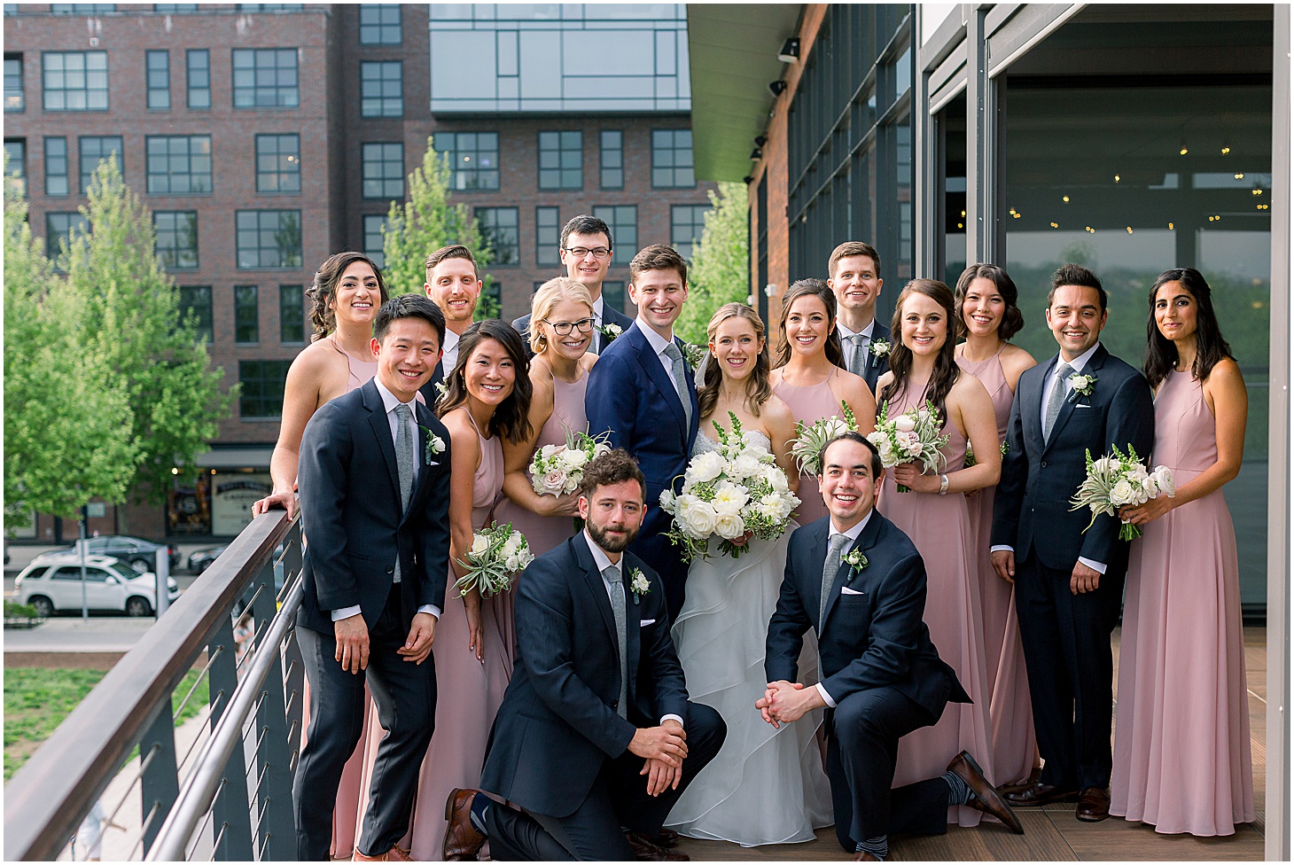 Wedding Party as District Winery in DC, Modern Textural Spring Wedding at District Winery, Sarah Bradshaw Photography, DC Wedding Photographer