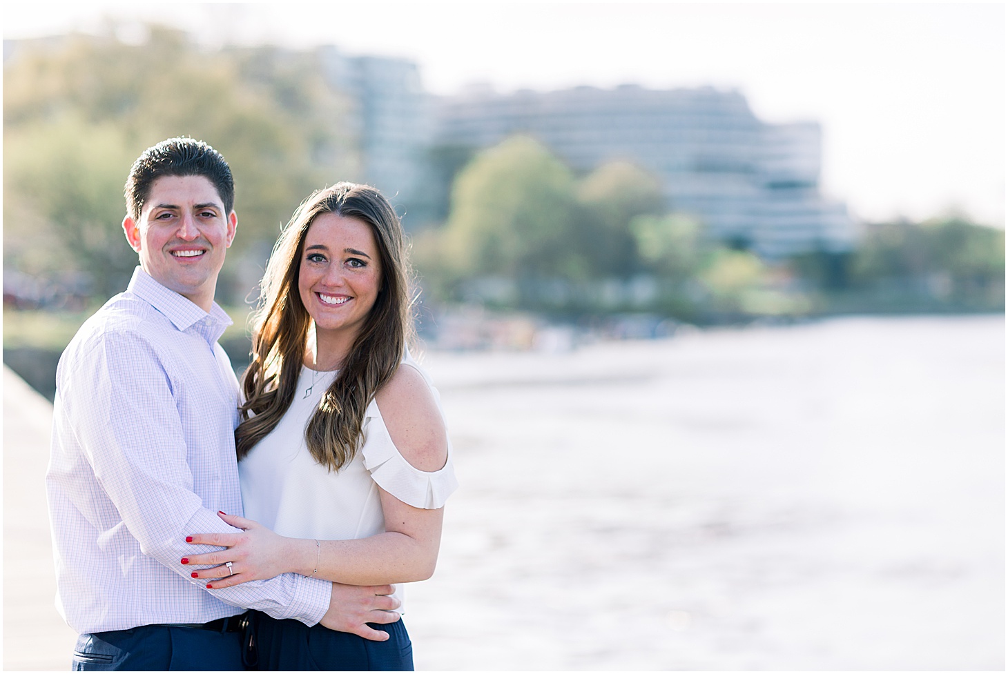 Engagement Portraits at Georgetown Waterfront, Stylish Sunrise Engagement Session at Lincoln Memorial, Sarah Bradshaw Photography