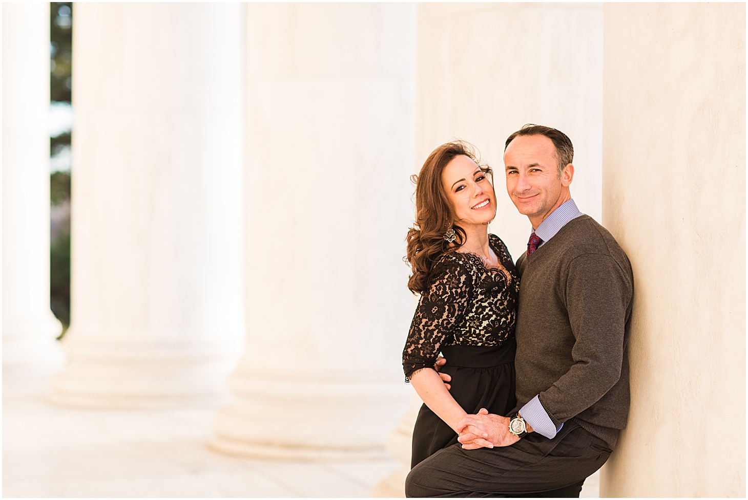 Sunset Engagement Portraits at Jefferson Memorial, Sarah Bradshaw Photography, Washington DC Wedding Photographer
