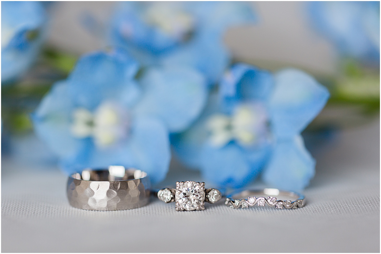 Heirloom Engagement Ring and Wedding Bands at Kimpton Donovan Hotel, Dusty Blue and Pink Jewish Wedding at Women in the Arts, Sarah Bradshaw Photography, DC Wedding Photographer 