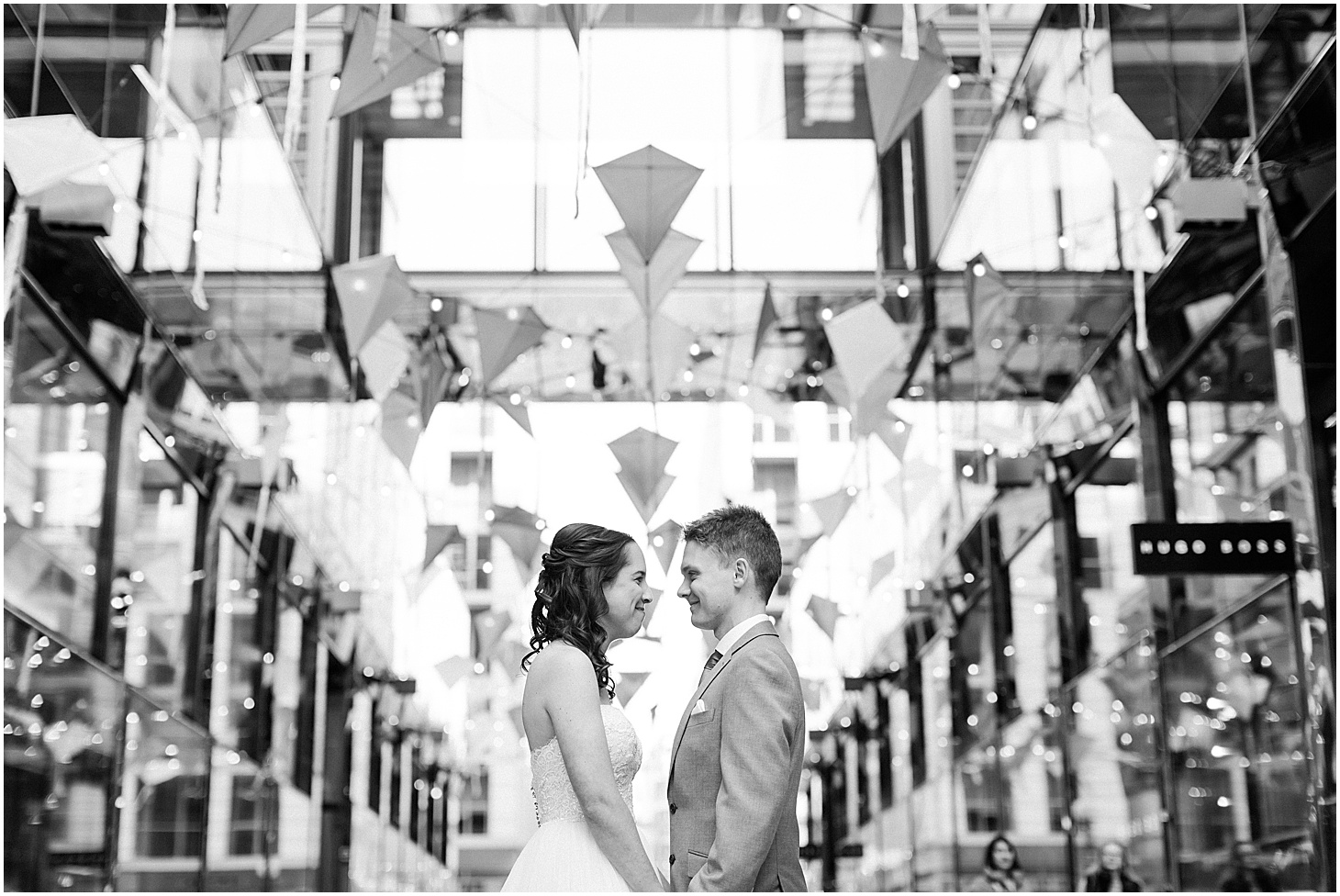 First Look at City Center in DC, Dusty Blue and Pink Jewish Wedding at Women in the Arts, Sarah Bradshaw Photography, DC Wedding Photographer 