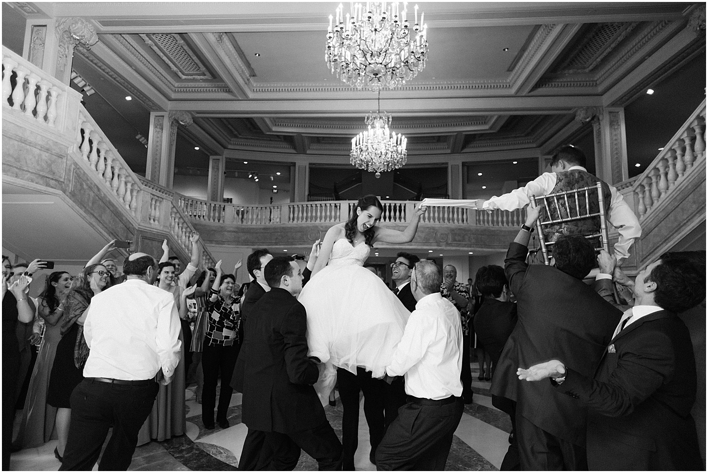 Jewish Wedding Reception at NMWA, Dusty Blue and Pink Jewish Wedding at Women in the Arts, Sarah Bradshaw Photography, DC Wedding Photographer 