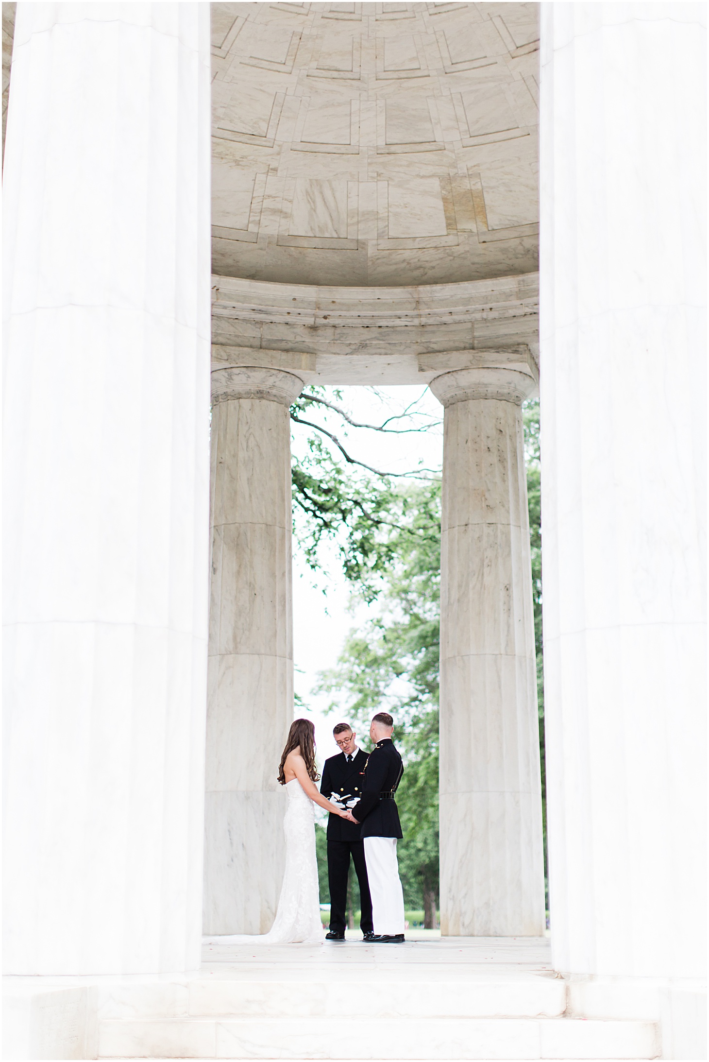 Spring Wedding Ceremony on National Mall, Intimate Military Wedding at DC War Memorial, Sarah Bradshaw Photography, DC Wedding Photographer