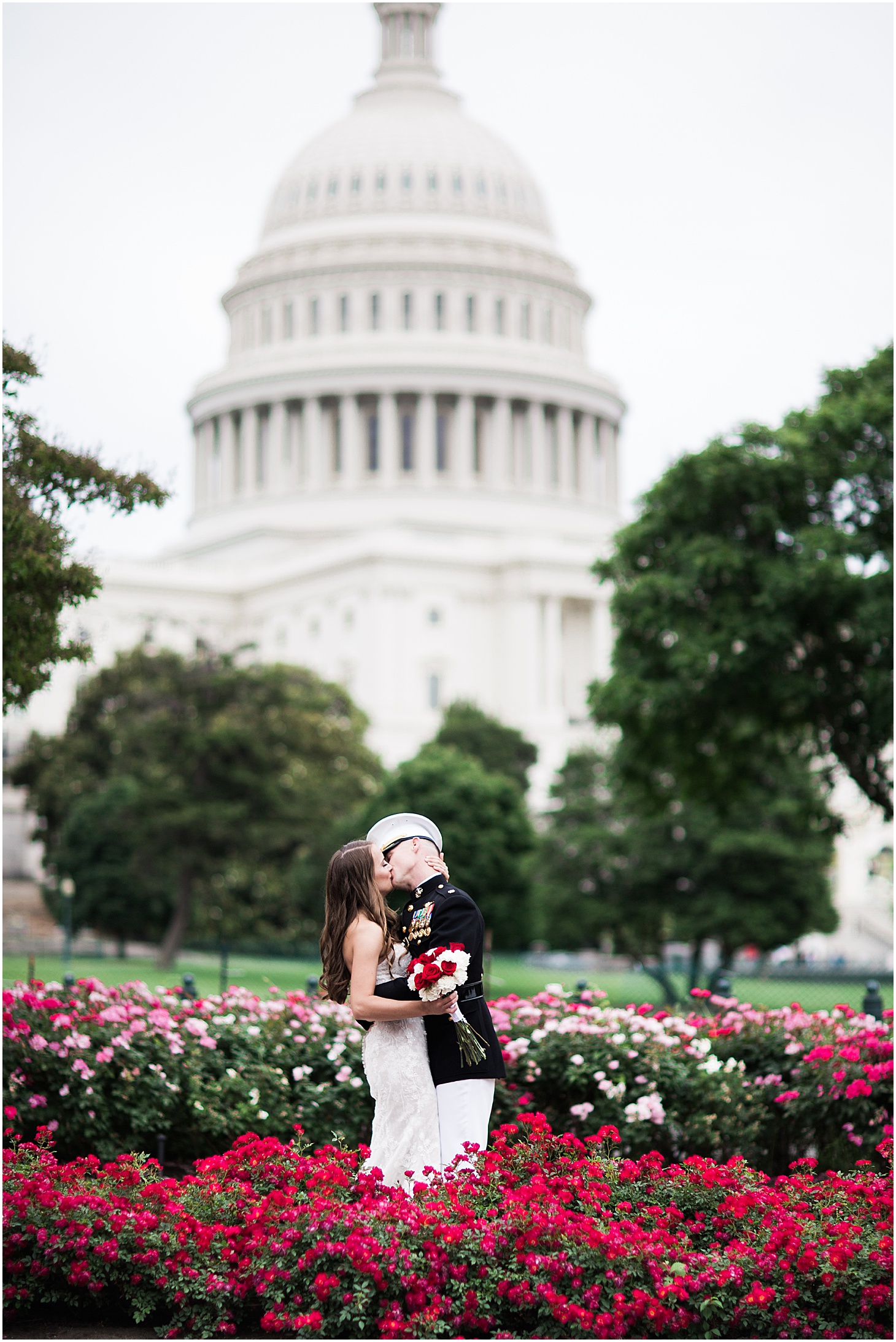 Spring Wedding Portraits at US Capitol, Intimate Military Wedding at DC War Memorial, Sarah Bradshaw Photography, DC Wedding Photographer