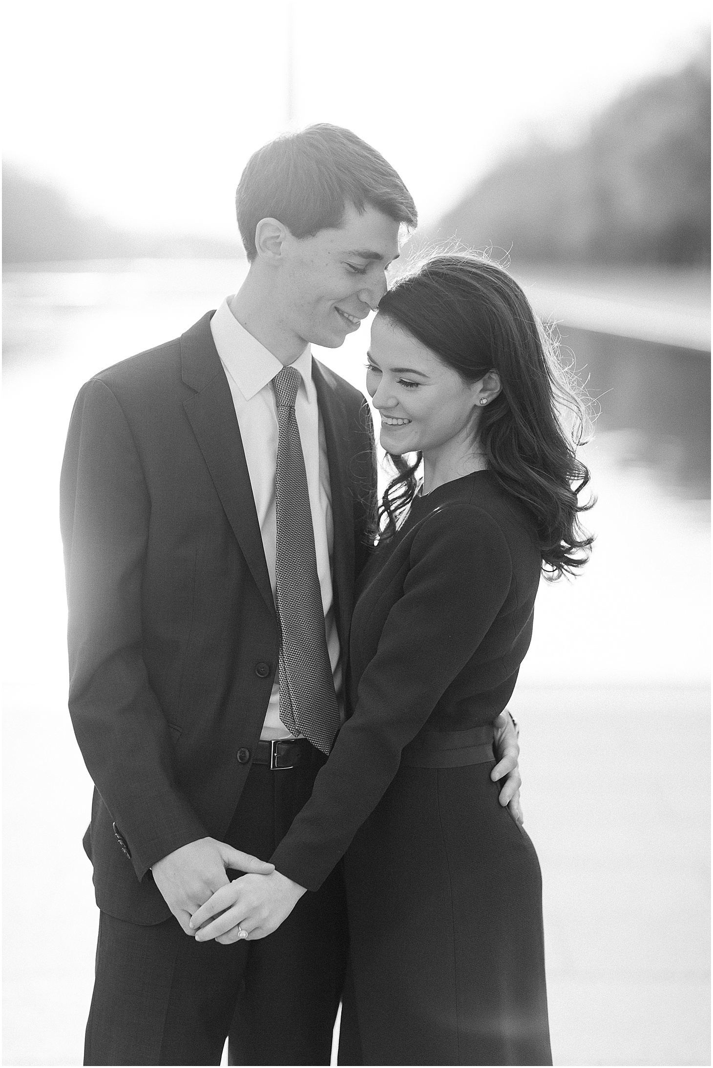Engagement Portraits at Reflecting Pool in DC, Spring Blooms Engagement Session at the United States Supreme Court, Sarah Bradshaw Photography, DC Engagement Photographer