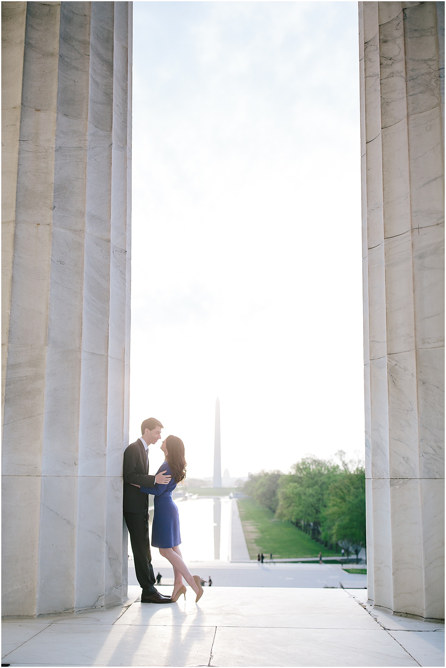 Engagement Portraits at Lincoln Memorial in DC, Spring Blooms Engagement Session at the United States Supreme Court, Sarah Bradshaw Photography, DC Engagement Photographer