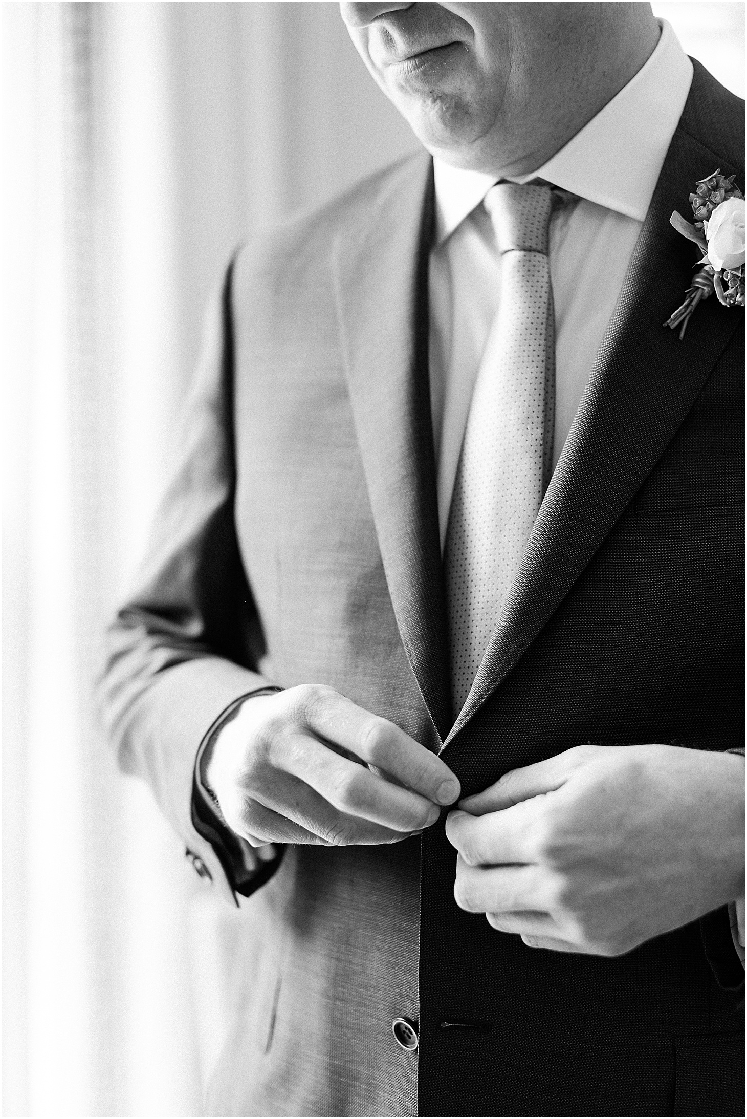 Groom Getting Ready at Mandarin Oriental Hotel, Canali Suit, Romantic Spring Wedding at Dumbarton House Gardens, Sarah Bradshaw Photography