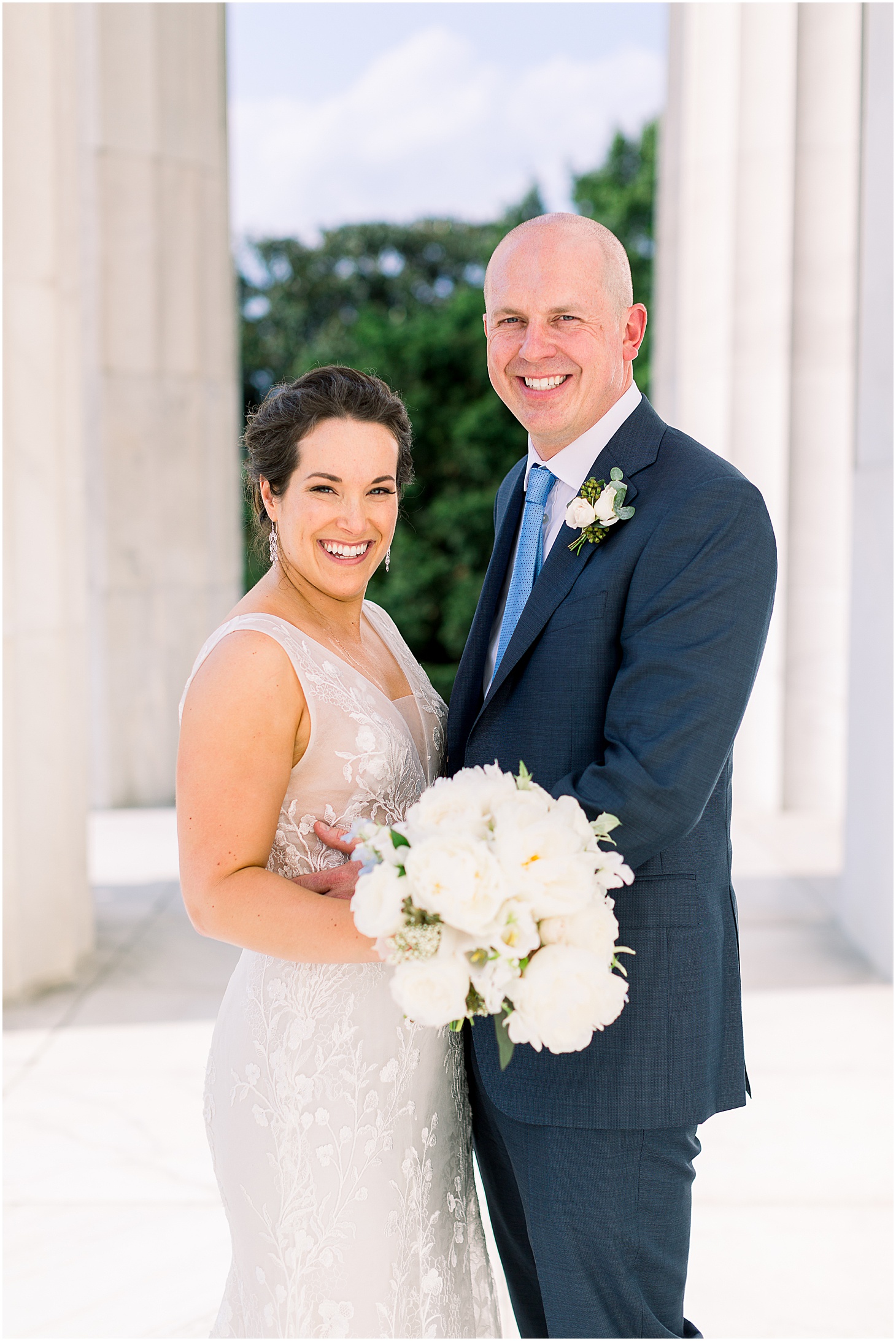 Wedding Portraits at Lincoln Memorial in DC, Romantic Spring Wedding at Dumbarton House Gardens, Sarah Bradshaw Photography