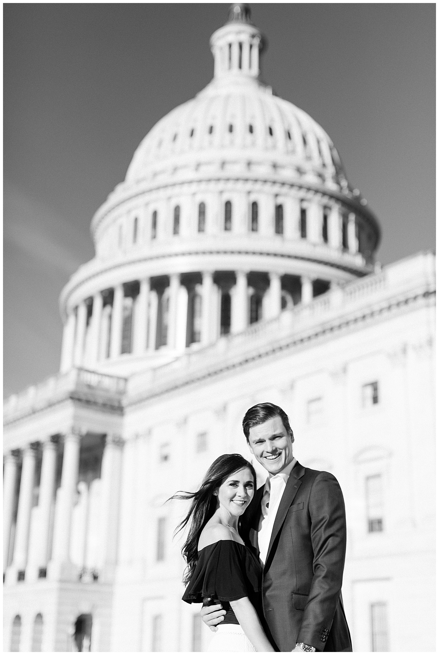 Preppy Morning Engagement Session at DC Capitol by Sarah Bradshaw Photography