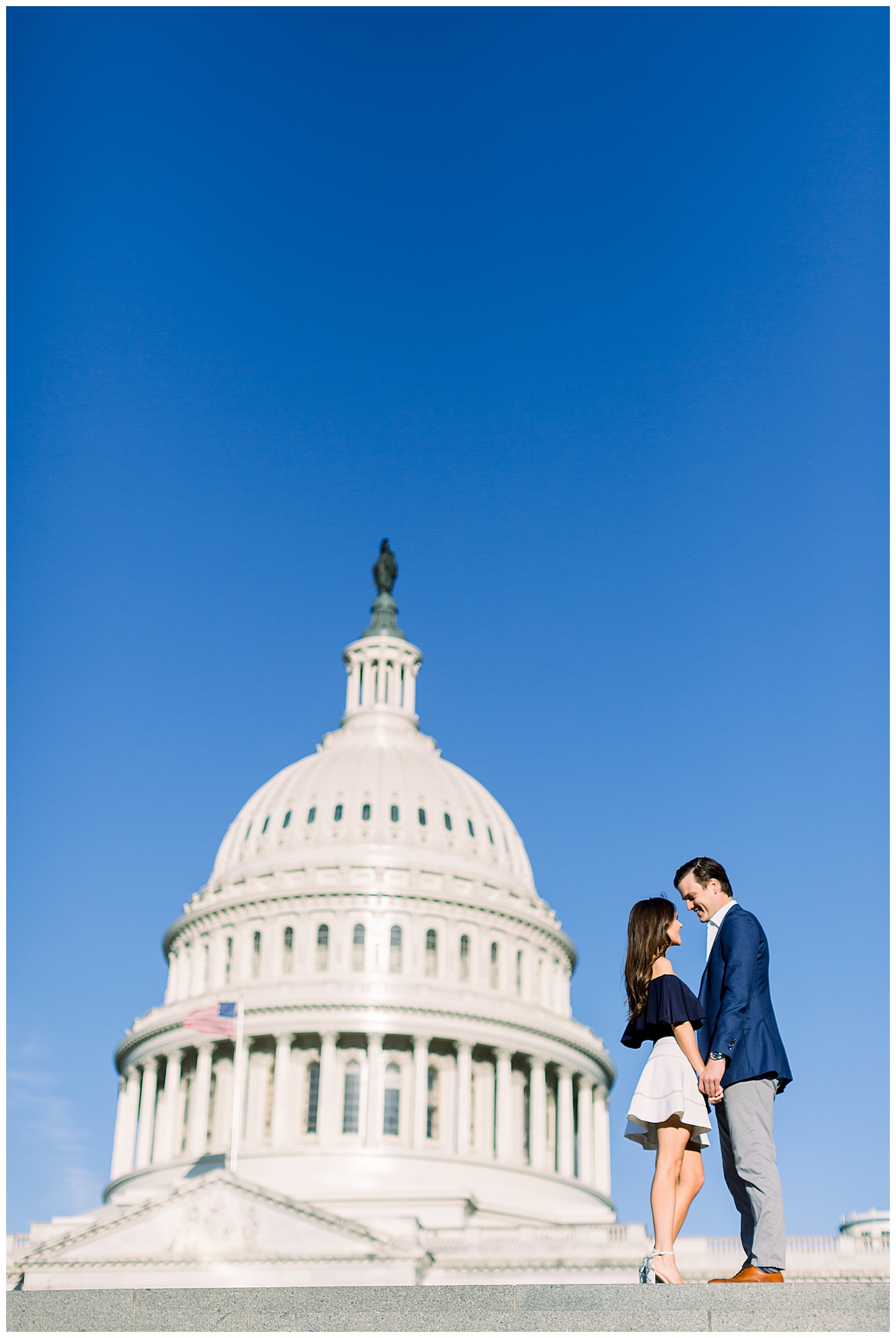 Preppy Morning Engagement Session at DC Capitol by Sarah Bradshaw Photography