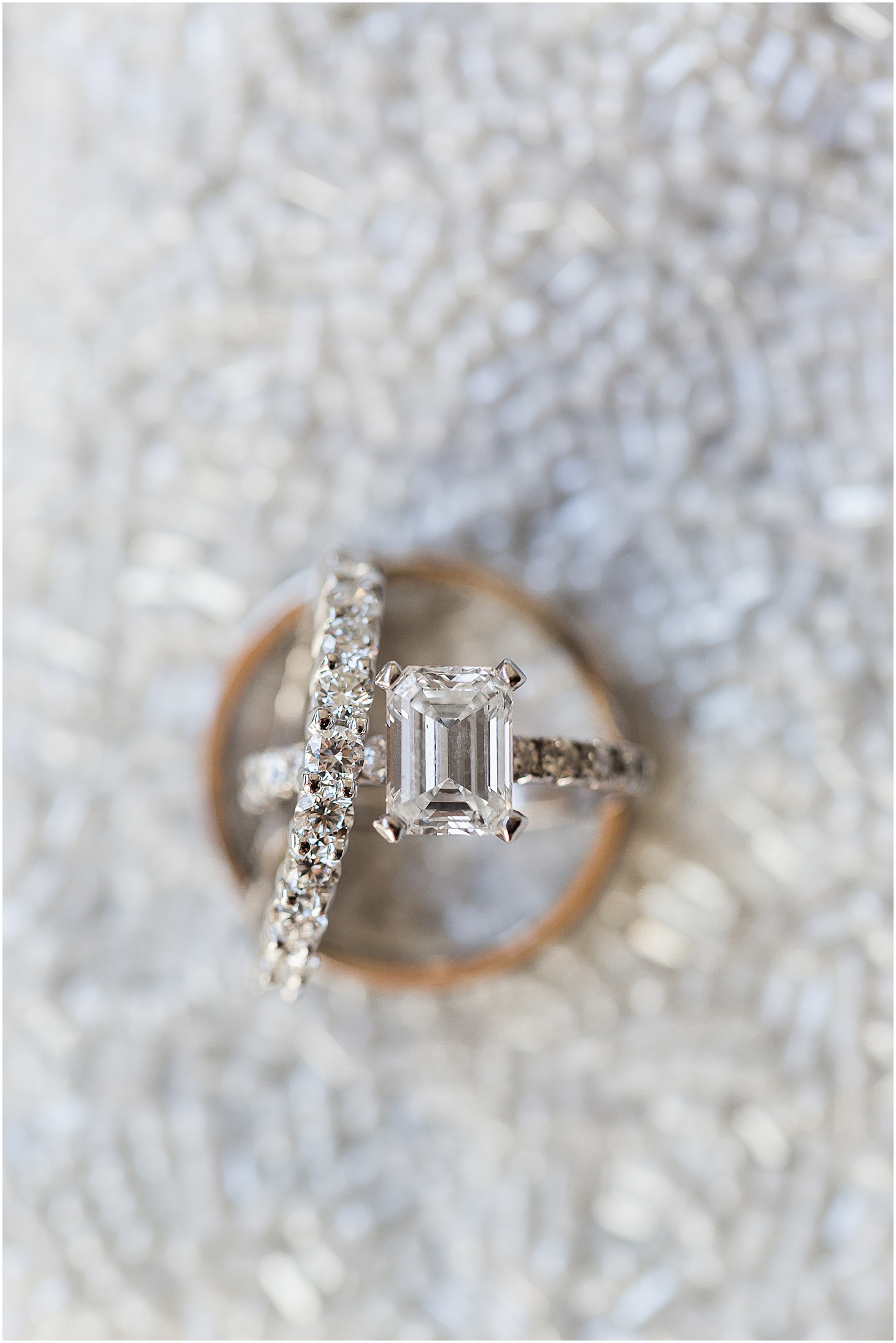 Engagement Ring Detail, Romantic Candlelight Italian Wedding at Andrew Mellon Auditorium, Ralphie's Jewelry and Joey's Gems Engagement Ring and Wedding Bands, Ceremony at the Shrine of the Most Blessed Sacrament, Sarah Bradshaw Photography