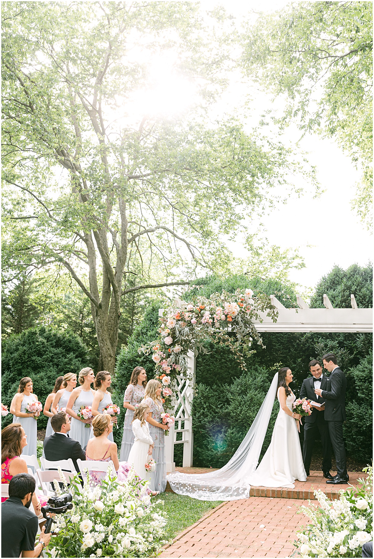 Joyful summer wedding at the Inn at Willow Grove by Sarah Bradshaw. Planning by Kelley Cannon Events. Florals by Holly Chapple.