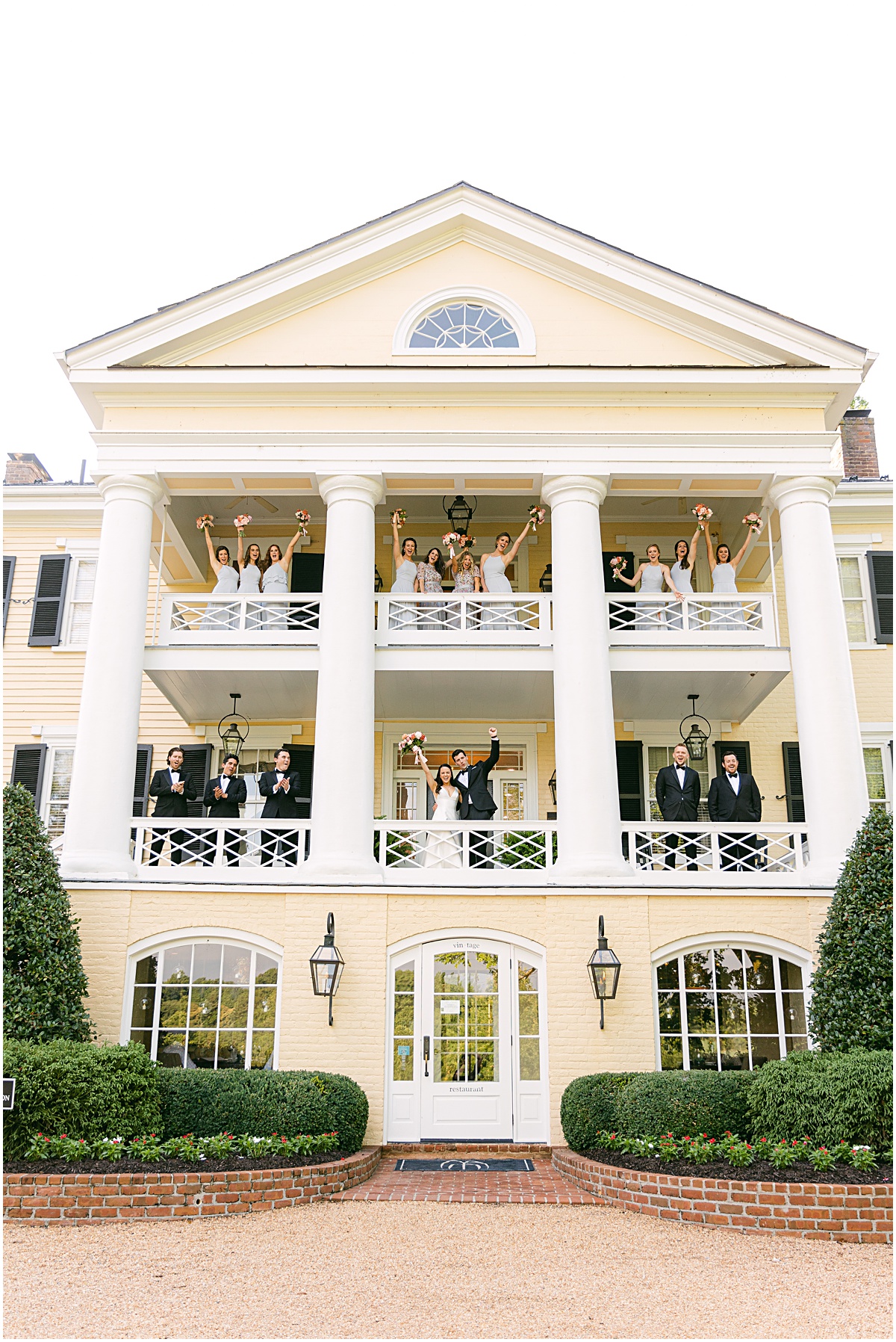 Wedding Party. Joyful summer wedding at the Inn at Willow Grove by Sarah Bradshaw. Planning by Kelley Cannon Events.